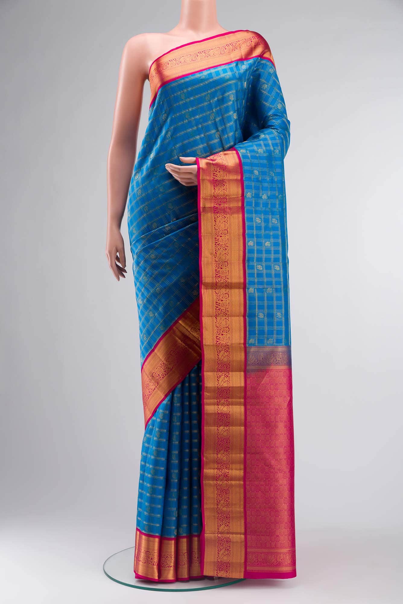 Blue Kanchipuram Silk Saree