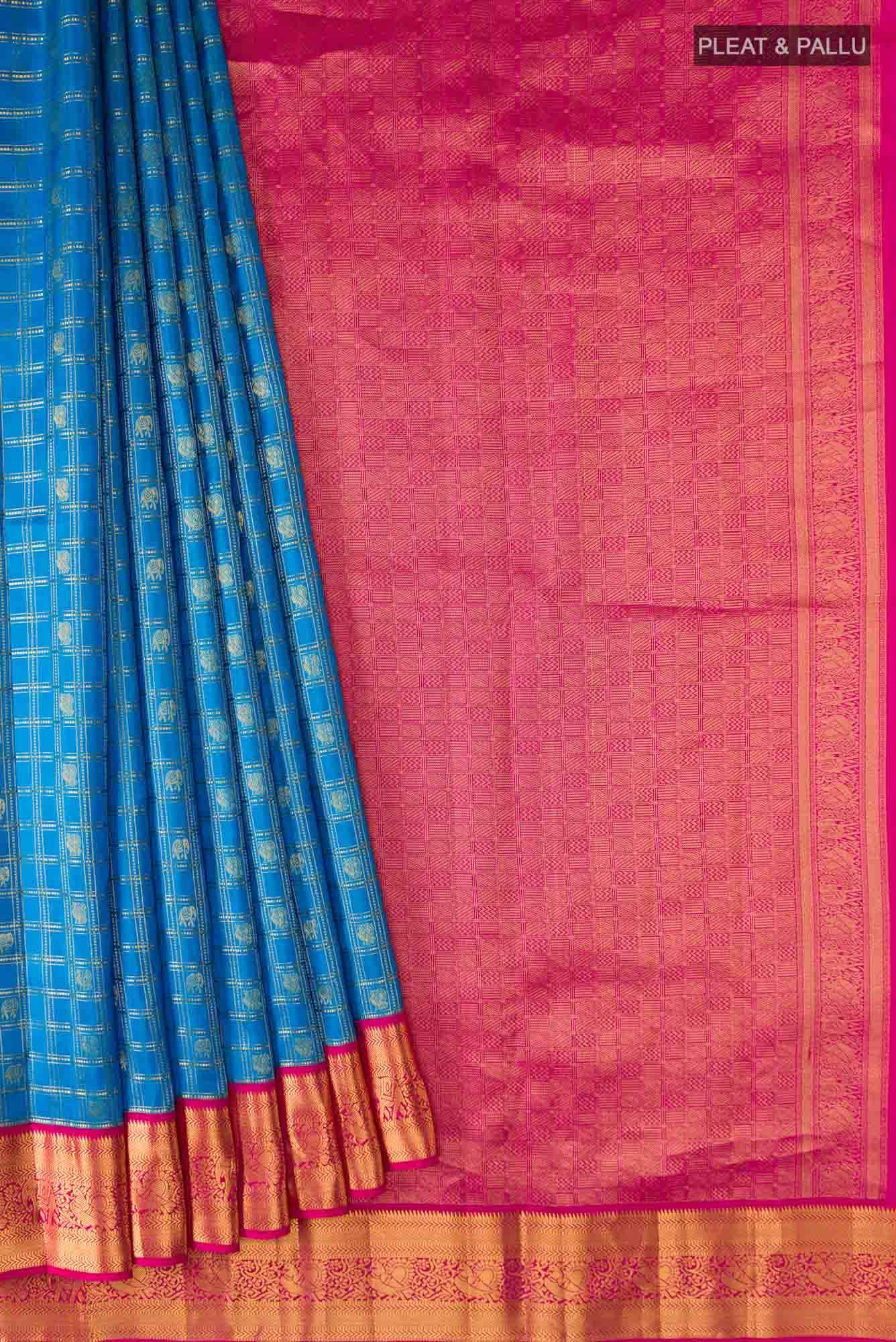 Blue Kanchipuram Silk Saree