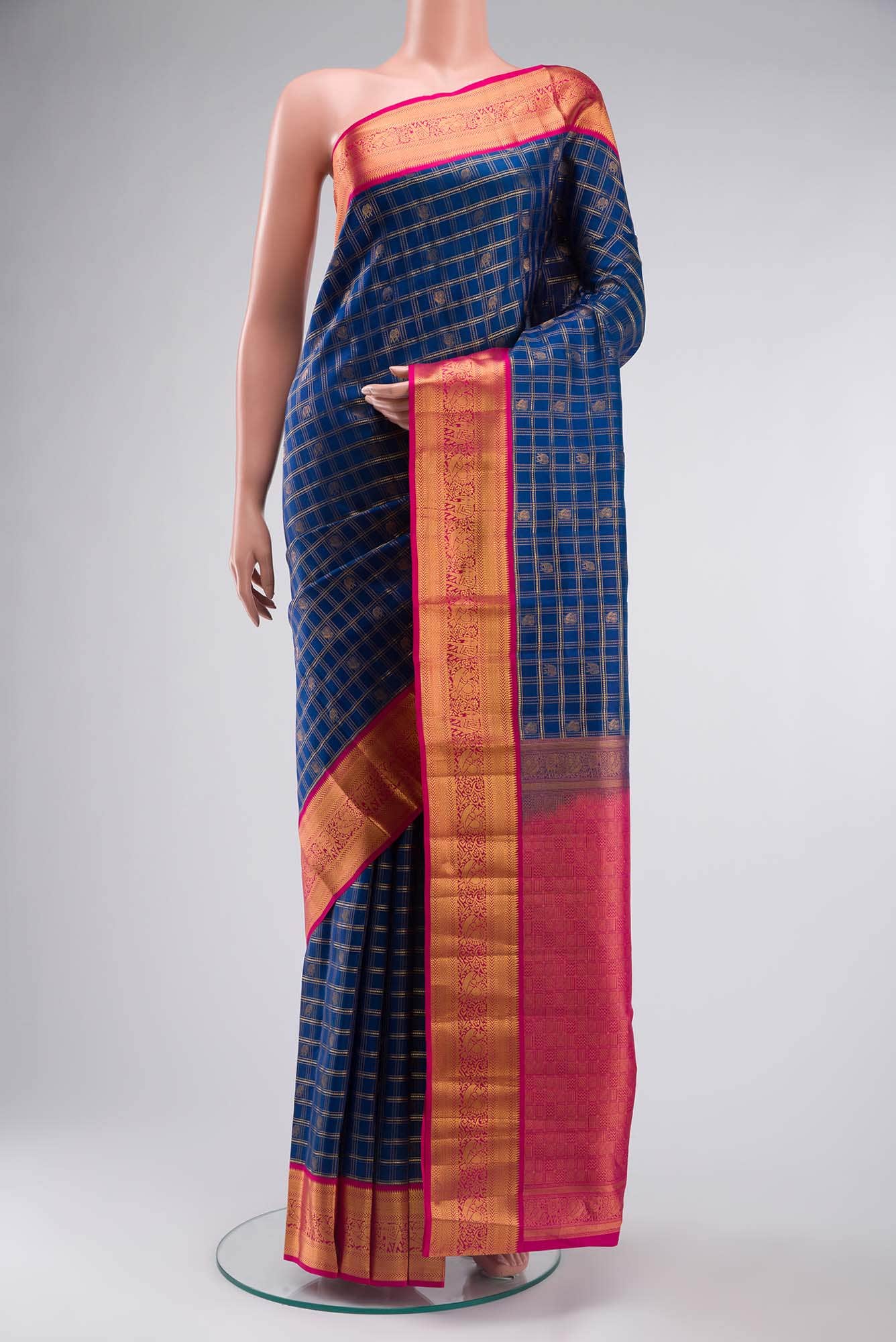 Blue Kanchipuram Silk Saree