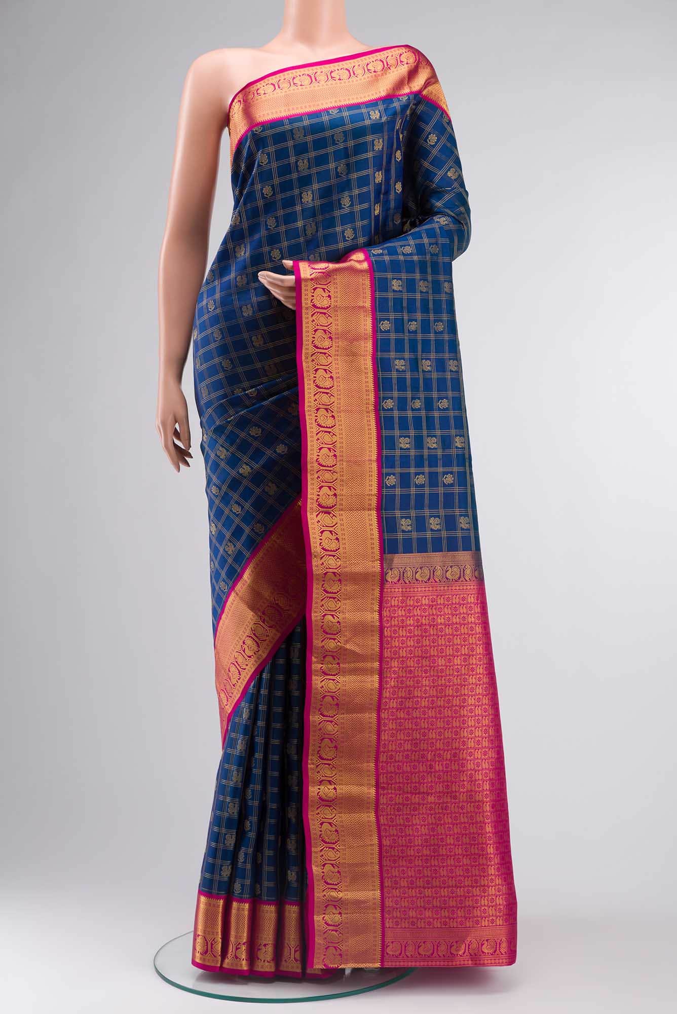 Blue Kanchipuram Silk Saree