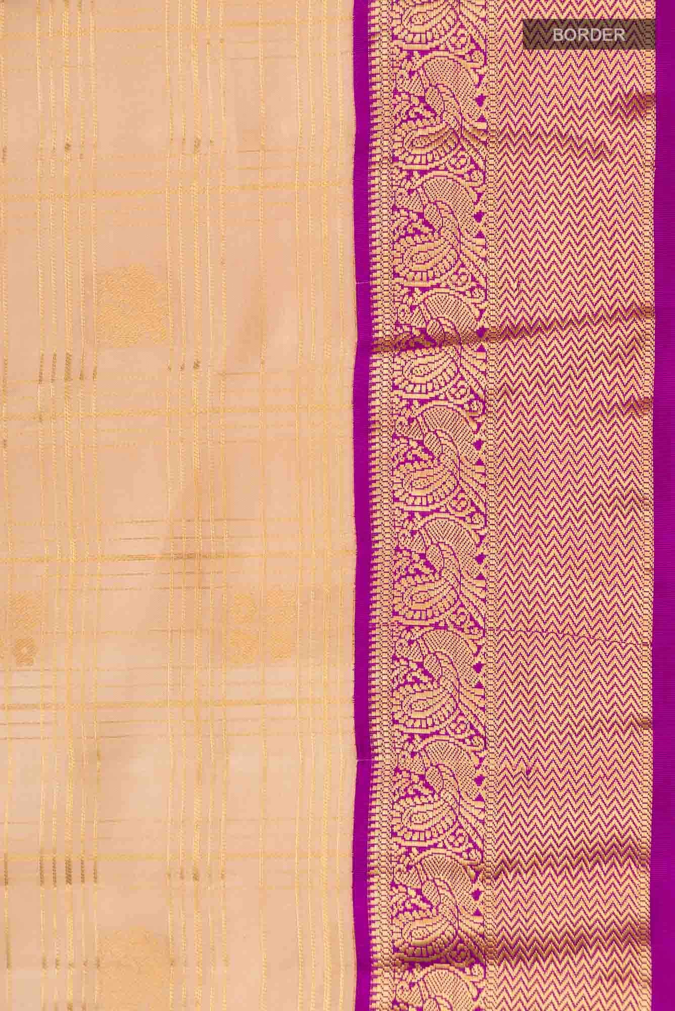 Beige Kanchipuram Silk Saree