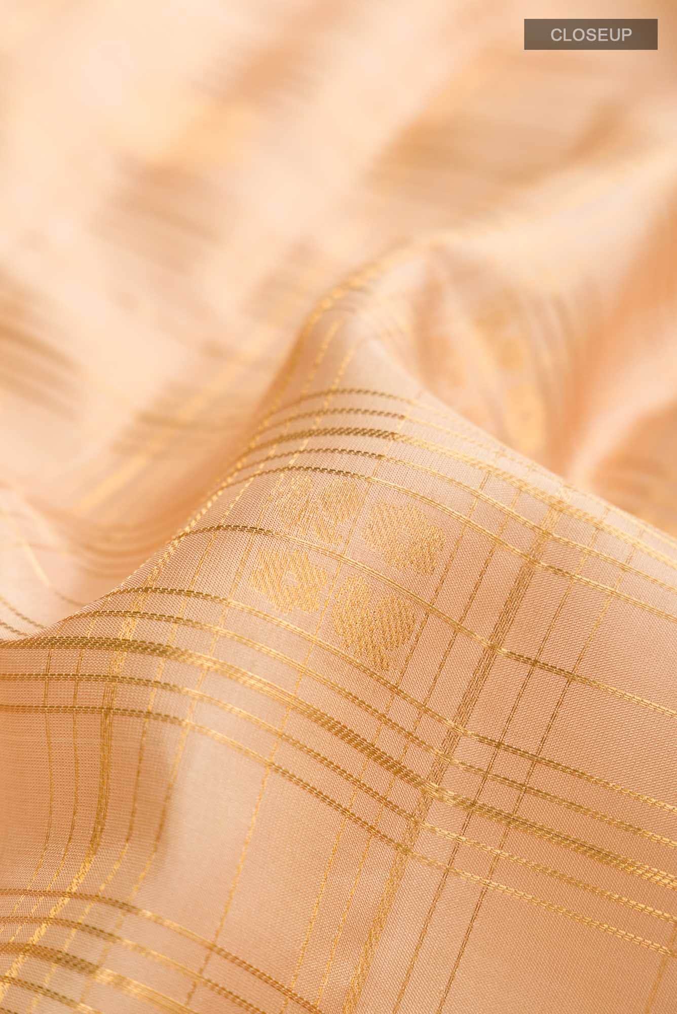 Beige Kanchipuram Silk Saree