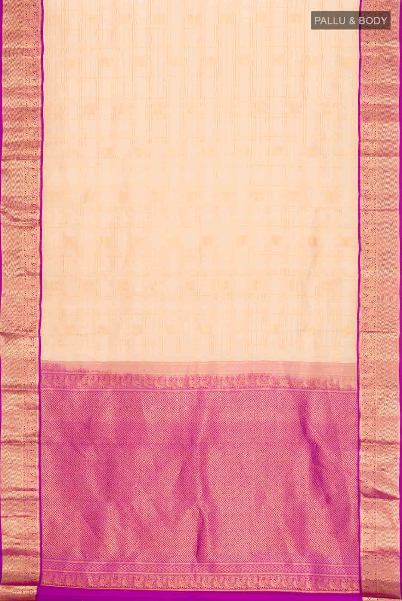 Beige Kanchipuram Silk Saree