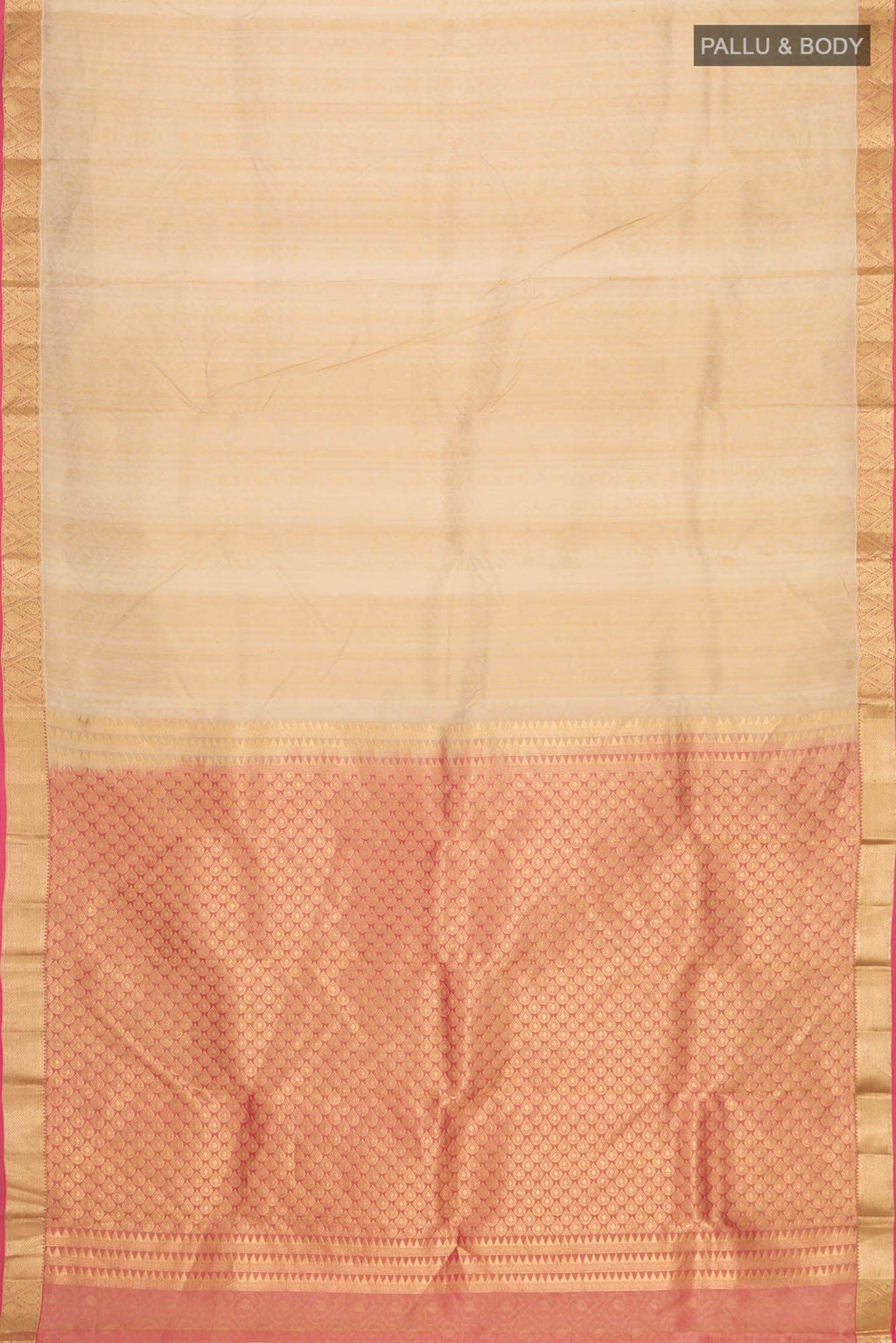 Beige Kanchipuram Silk Saree
