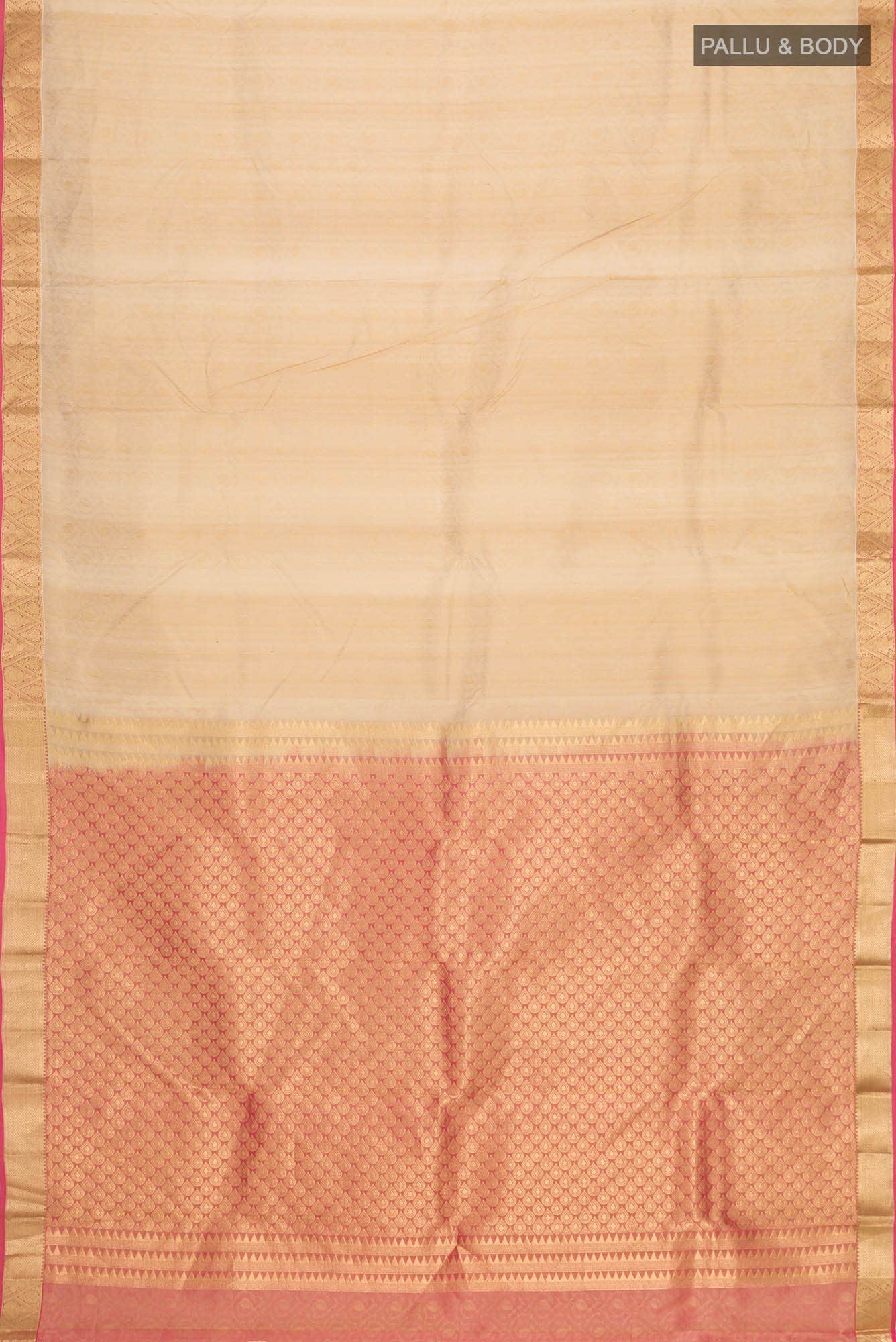 Beige Kanchipuram Silk Saree