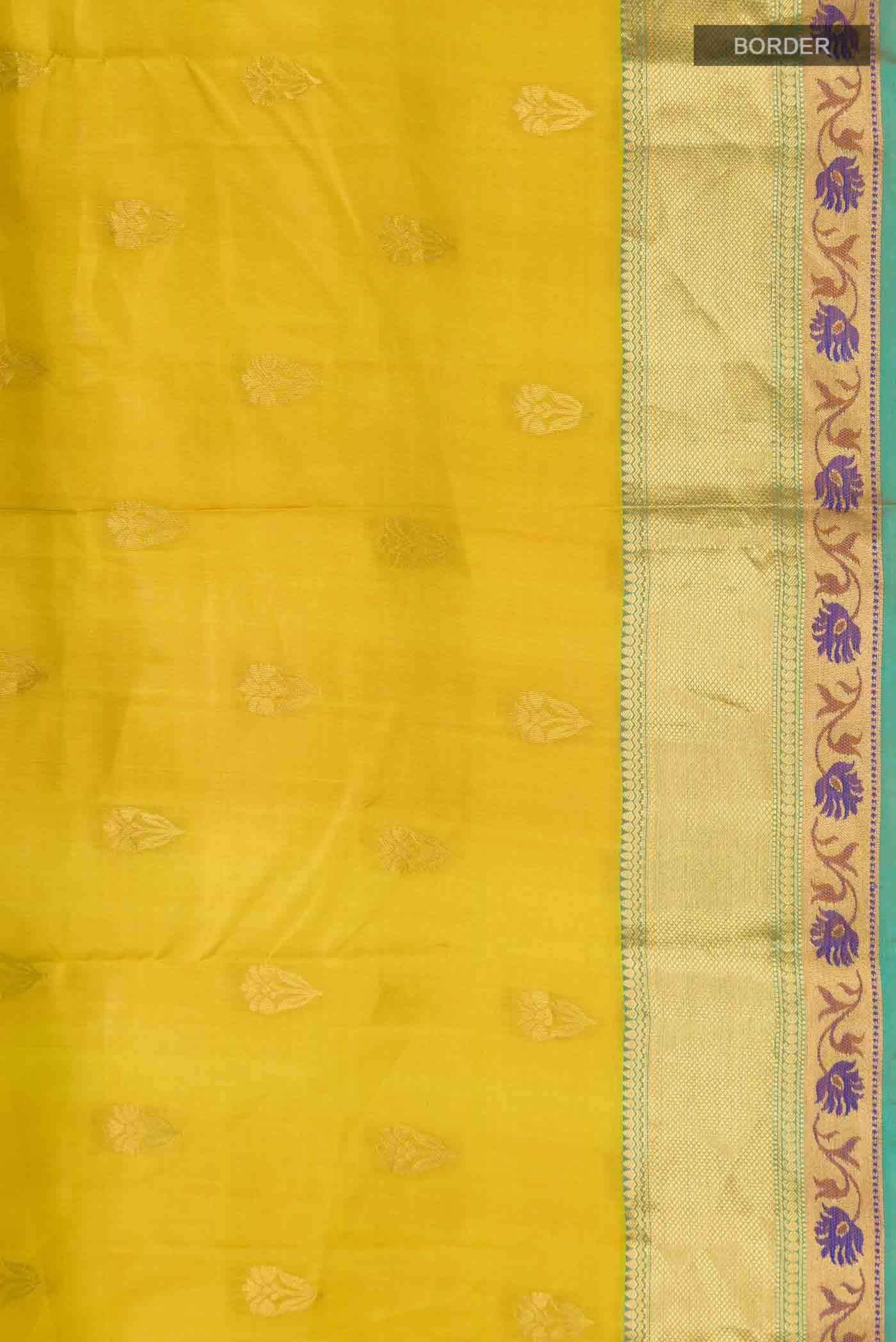 Yellow Kanchipuram Silk Saree