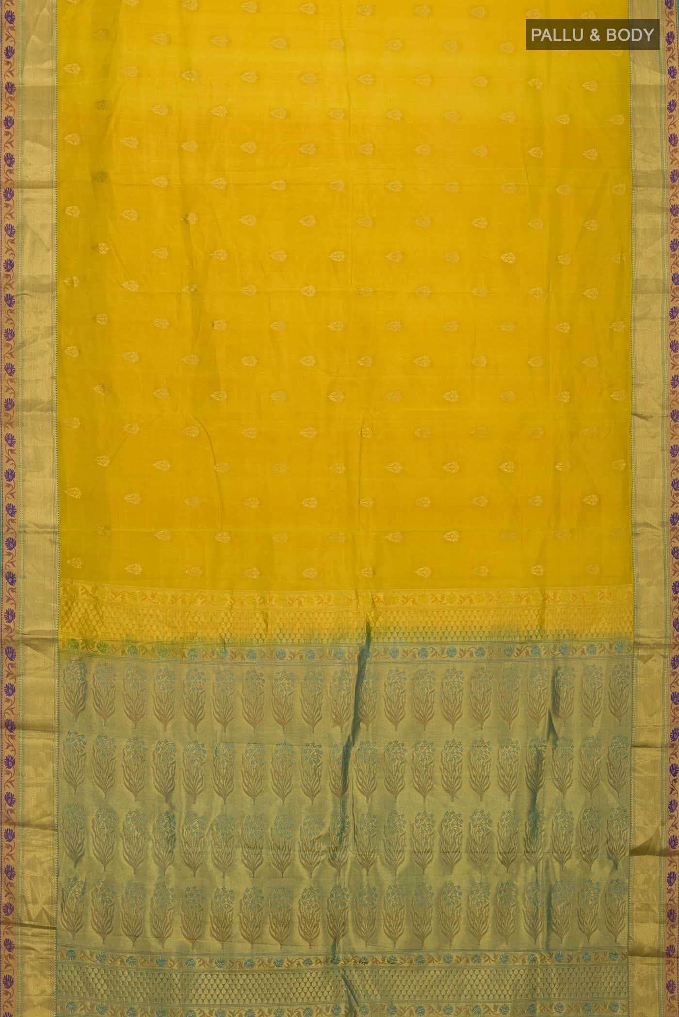 Yellow Kanchipuram Silk Saree