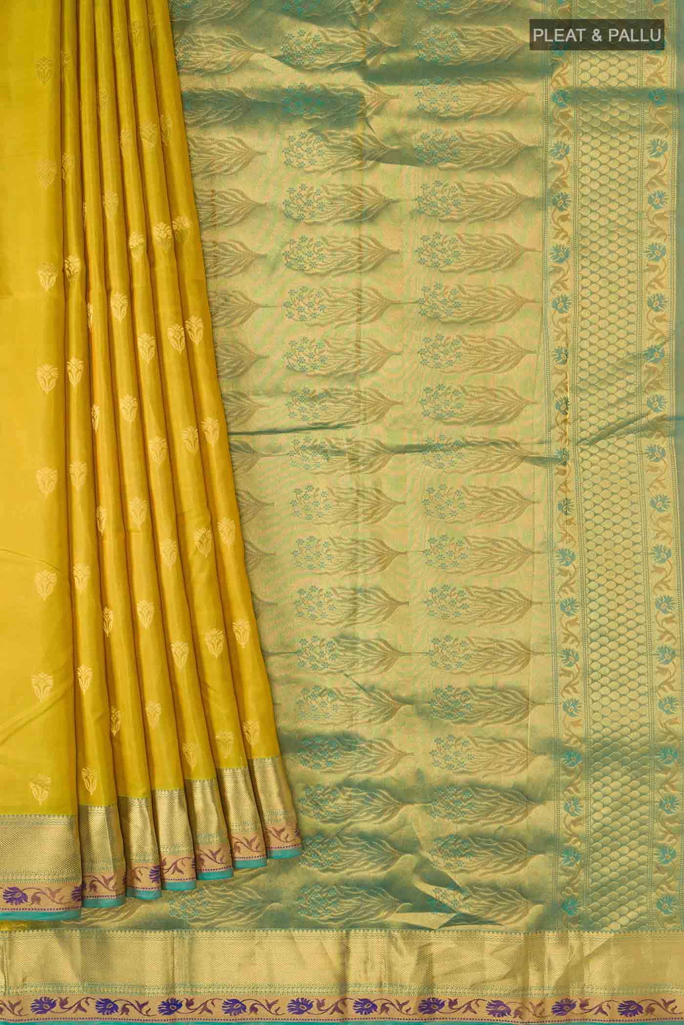 Yellow Kanchipuram Silk Saree