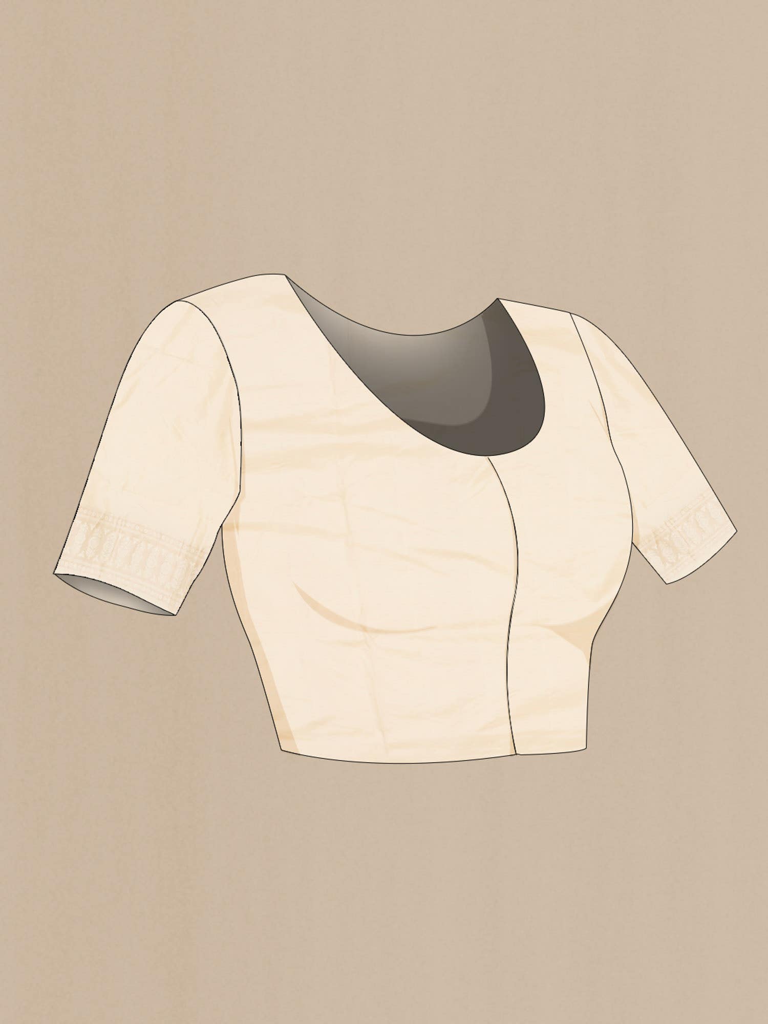 Beige Soft Silk Saree