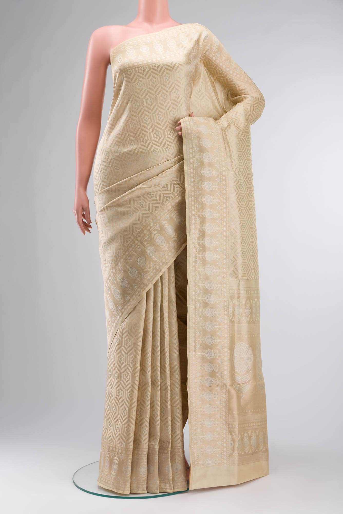 Beige Soft Silk Saree