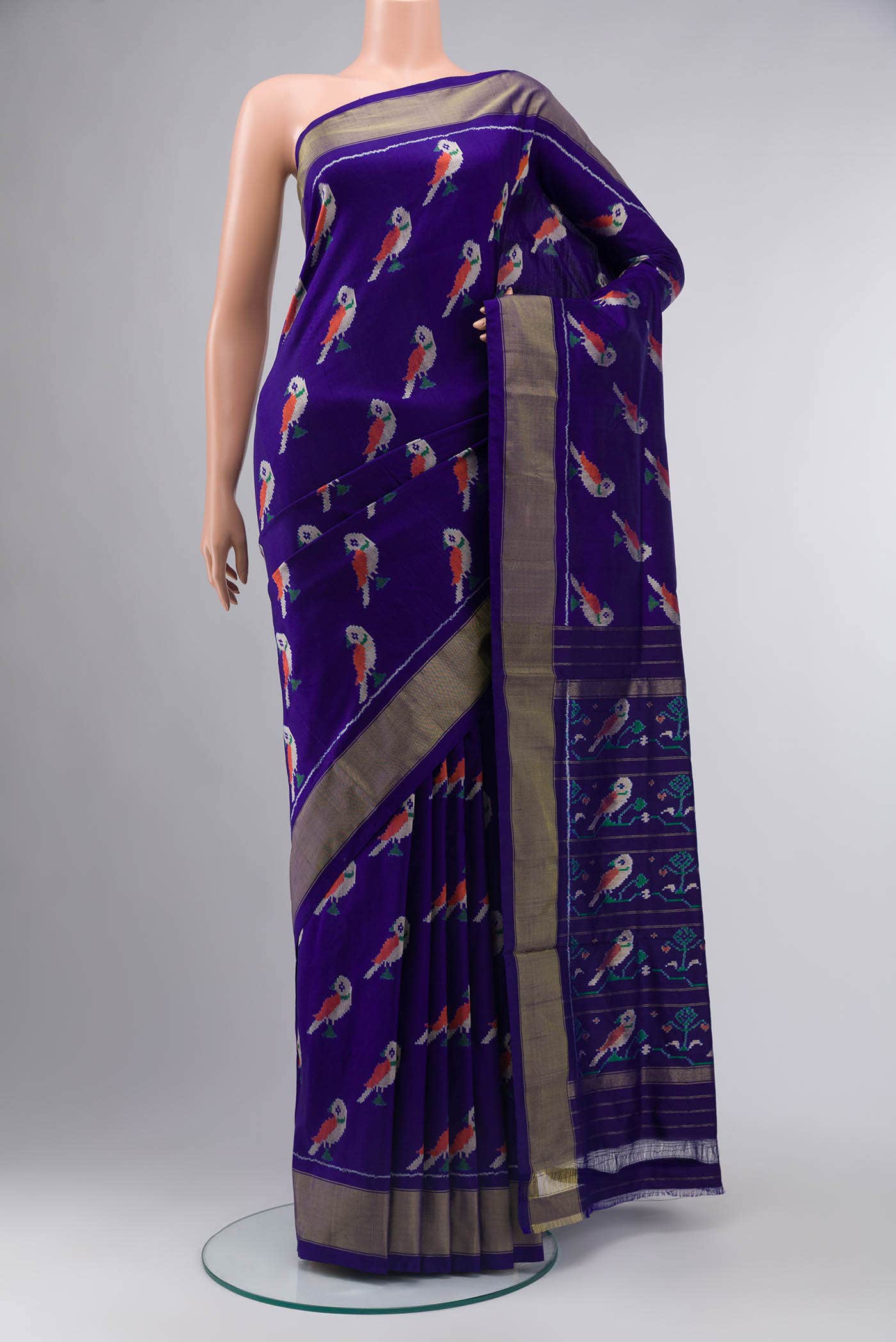 Blue Pochampally Silk Saree