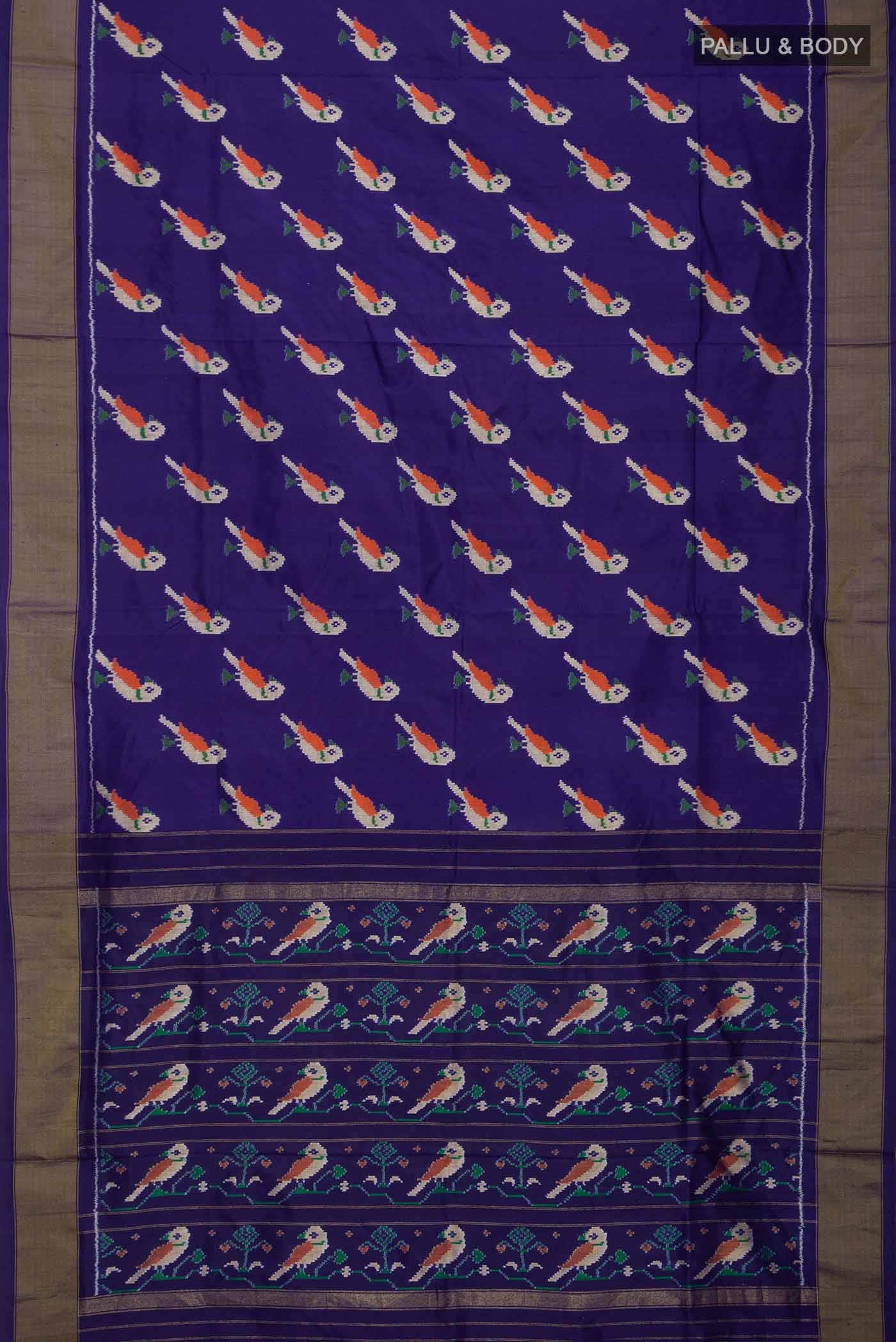 Blue Pochampally Silk Saree