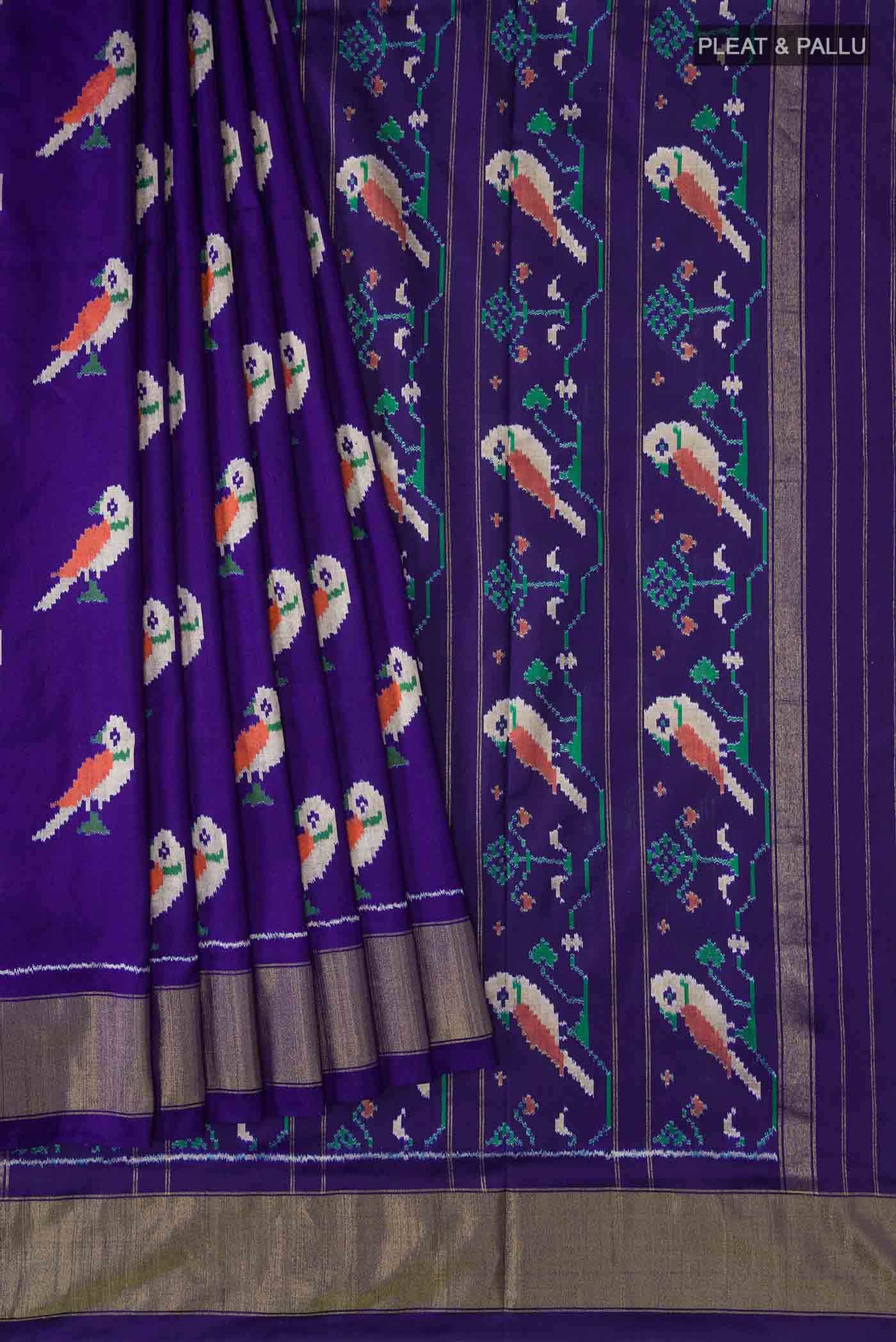 Blue Pochampally Silk Saree