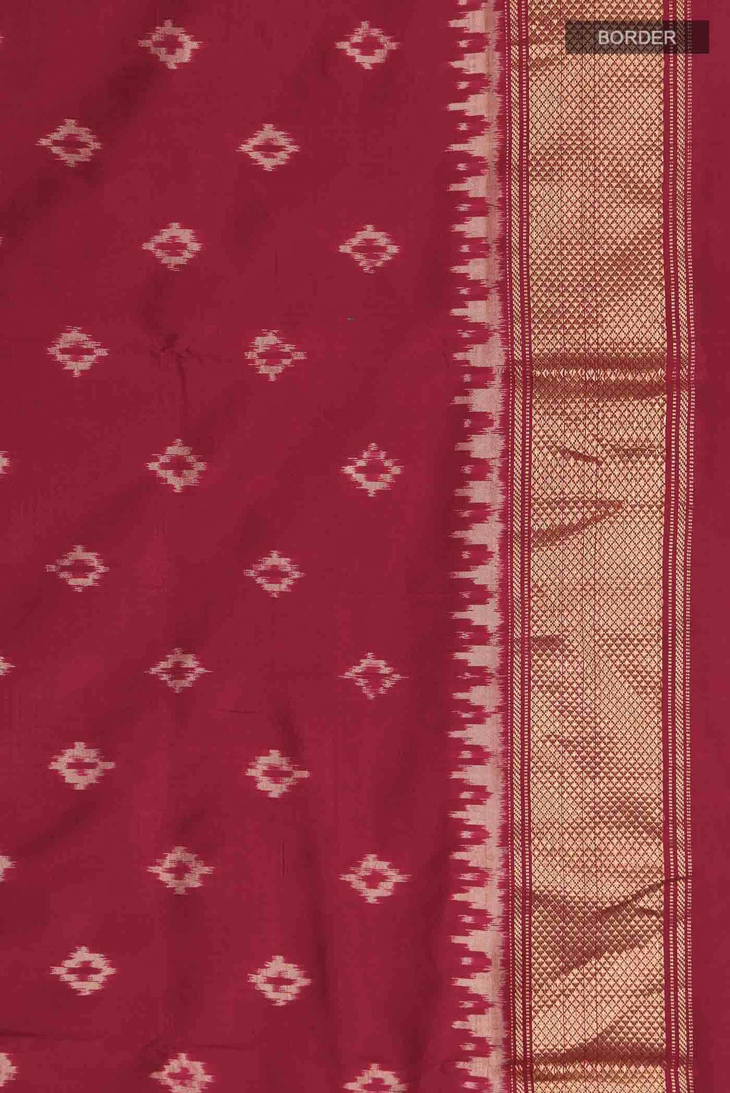 Maroon Pochampally Silk Saree