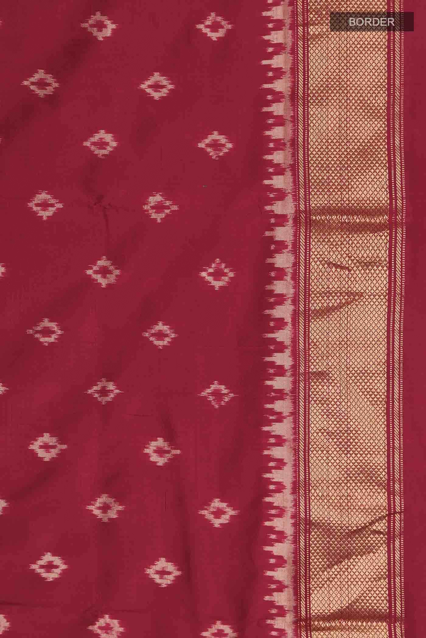 Maroon Pochampally Silk Saree