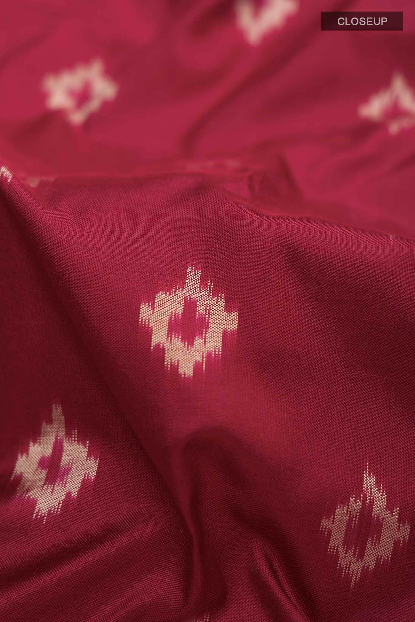 Maroon Pochampally Silk Saree
