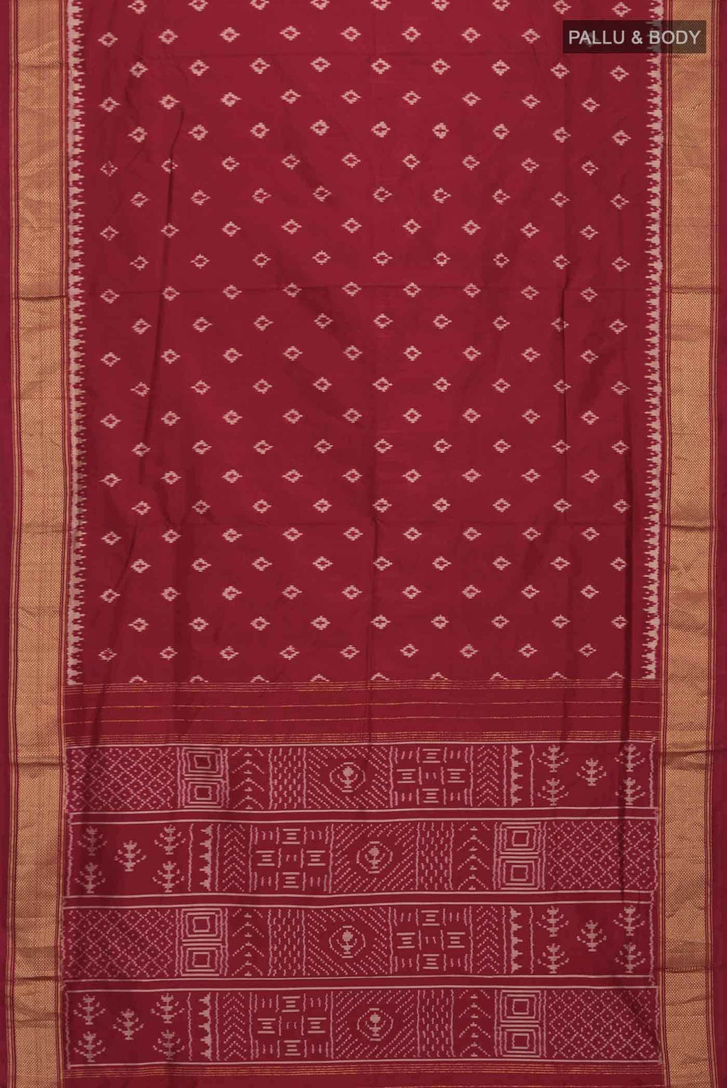 Maroon Pochampally Silk Saree
