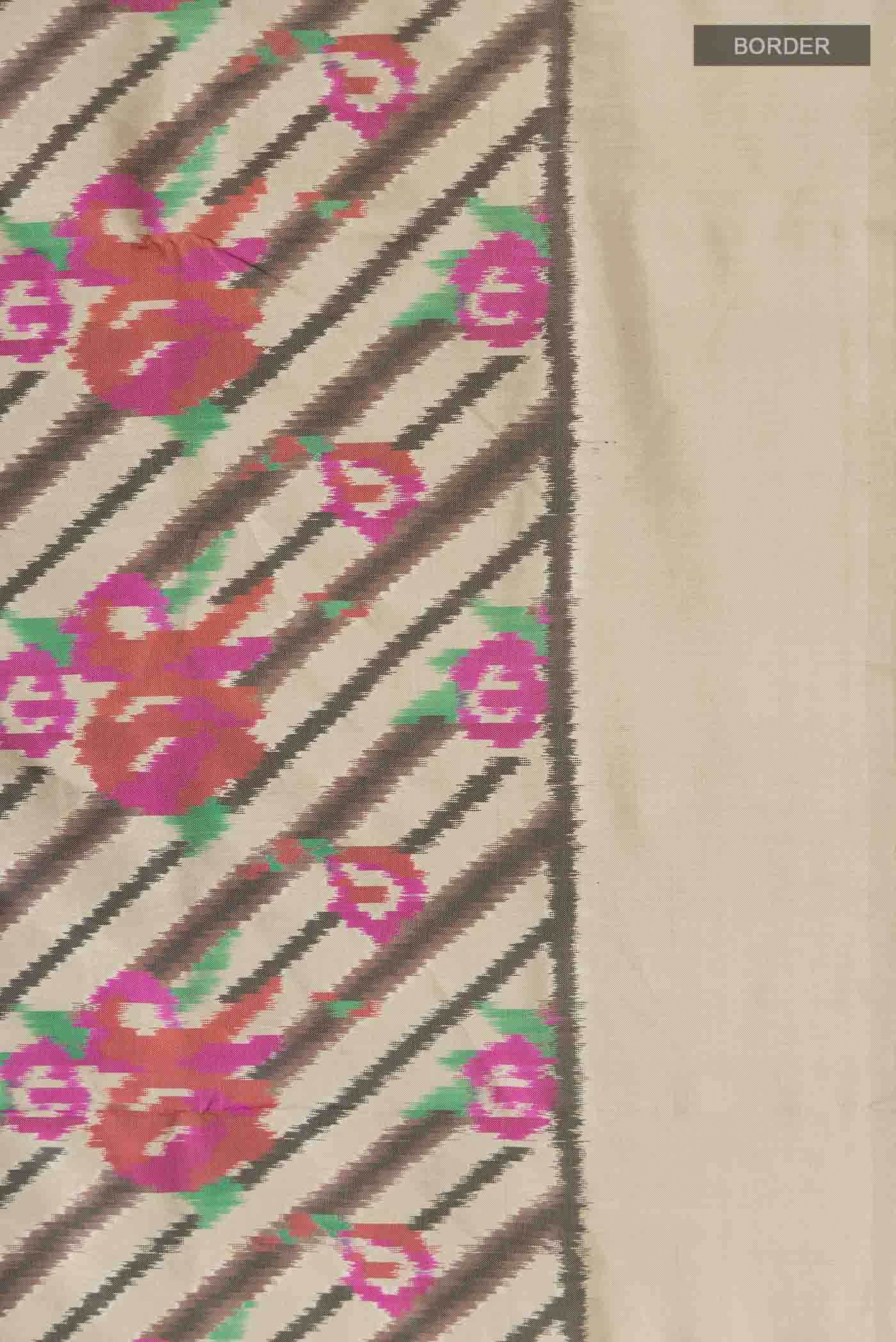 Beige Pochampally Silk Saree
