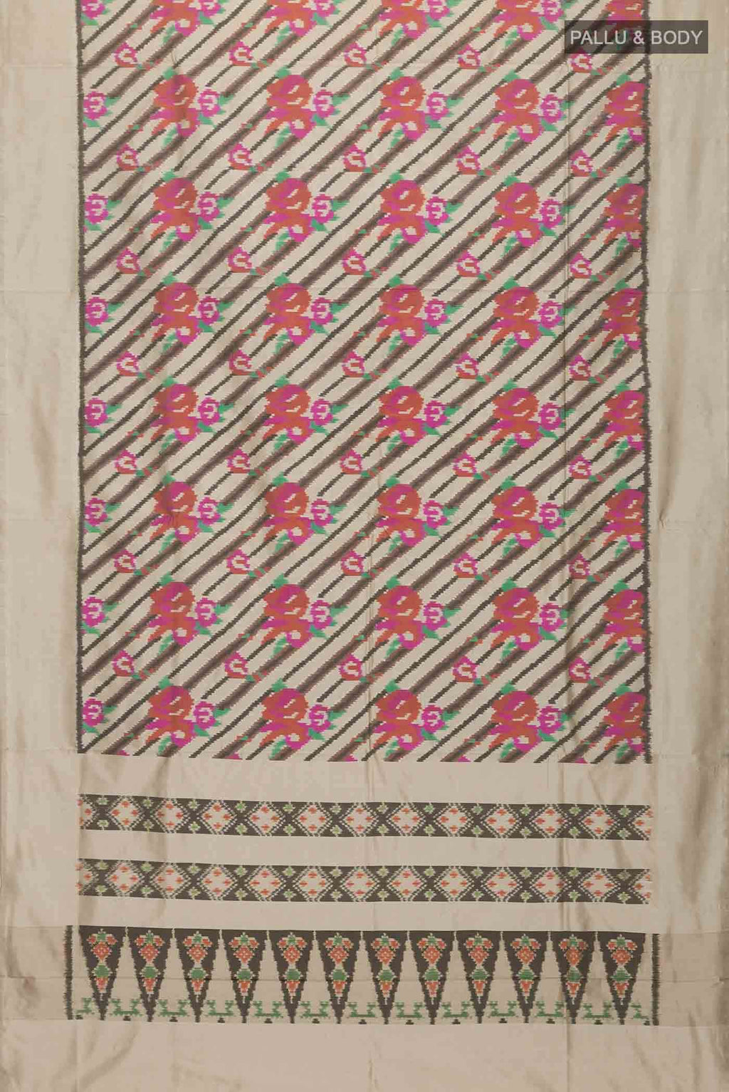 Beige Pochampally Silk Saree