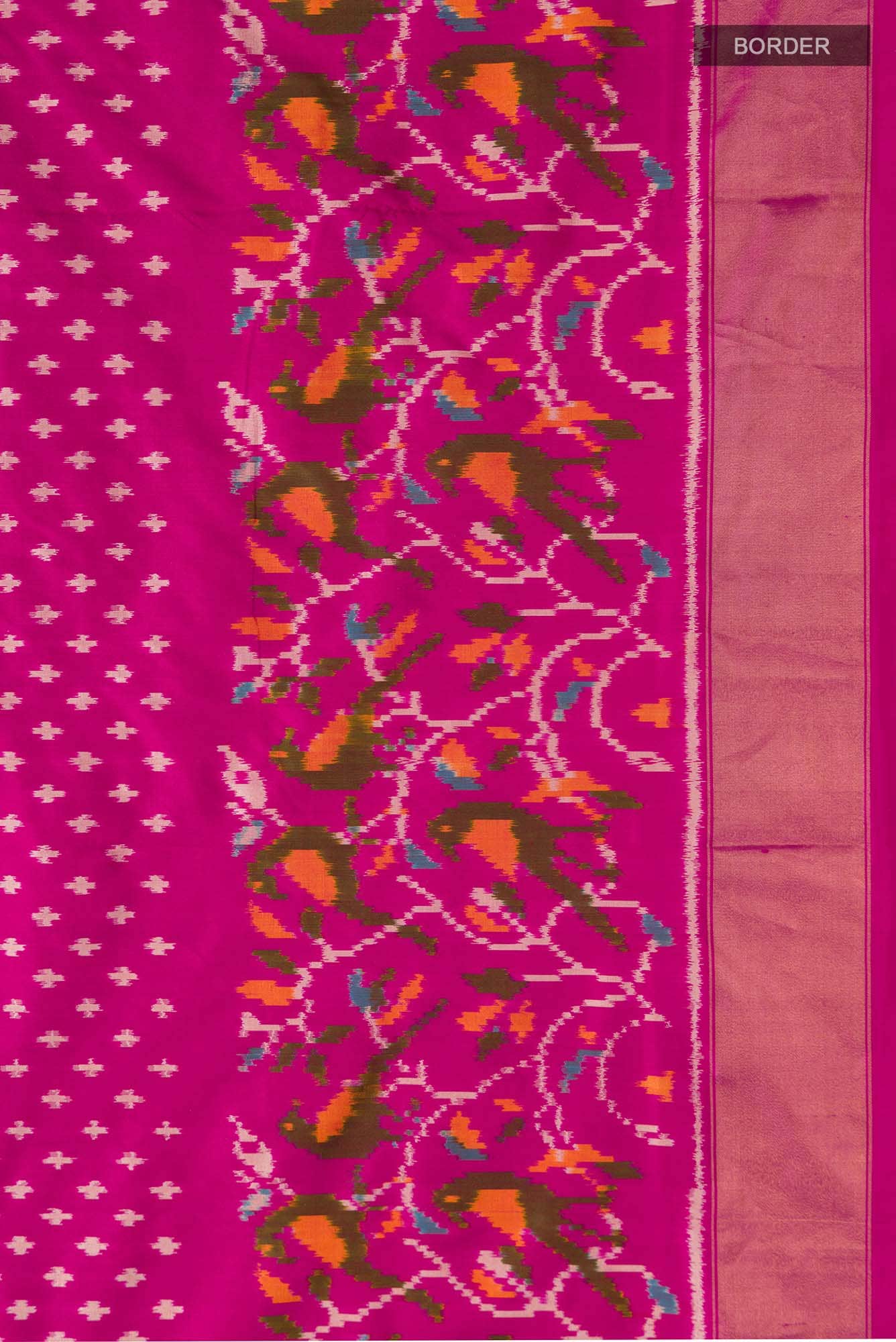 Dark Pink Pochampally Silk Saree