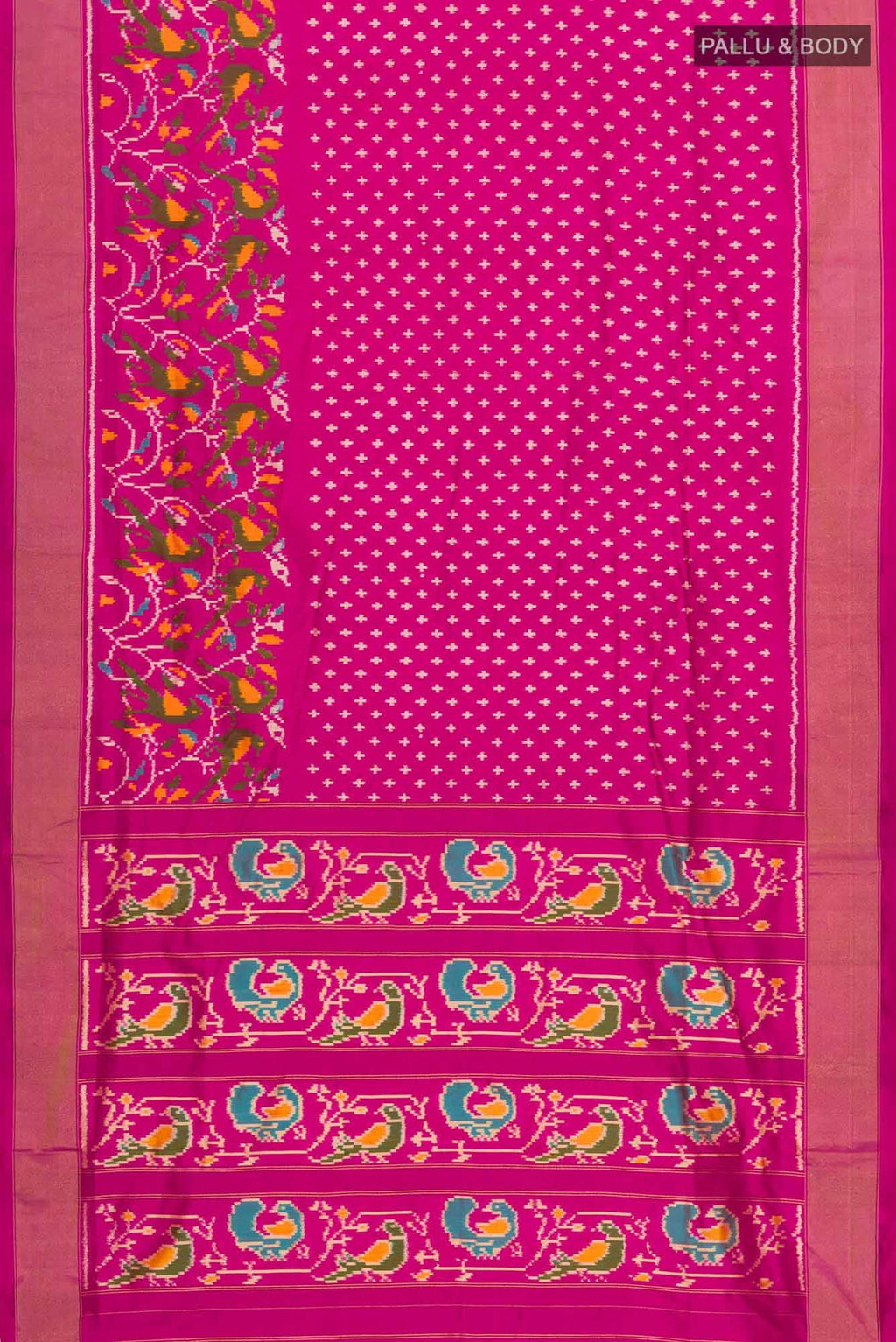 Dark Pink Pochampally Silk Saree