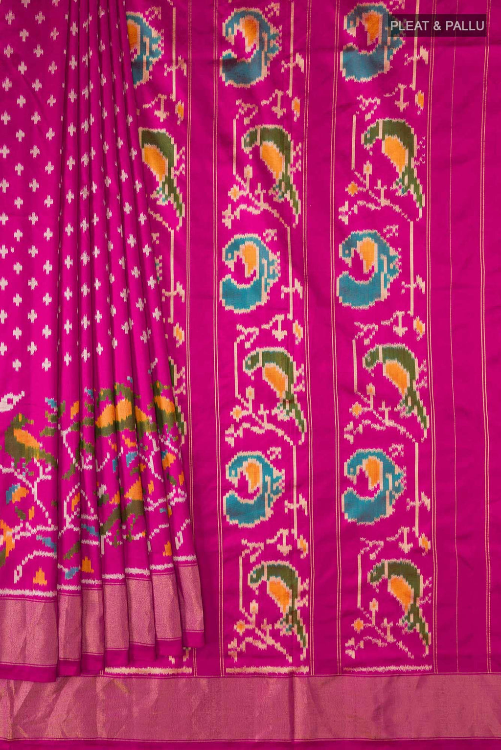 Dark Pink Pochampally Silk Saree