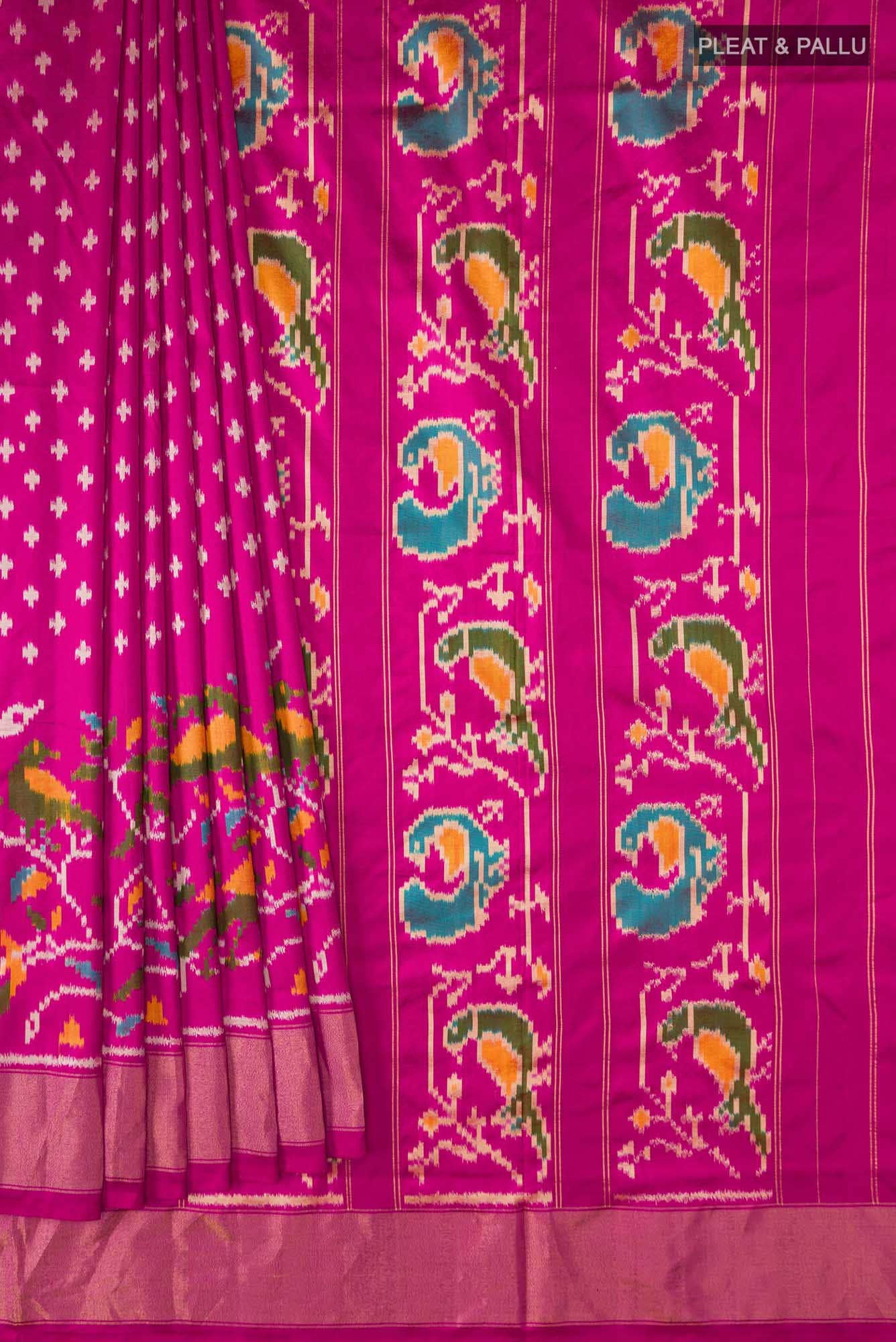 Dark Pink Pochampally Silk Saree