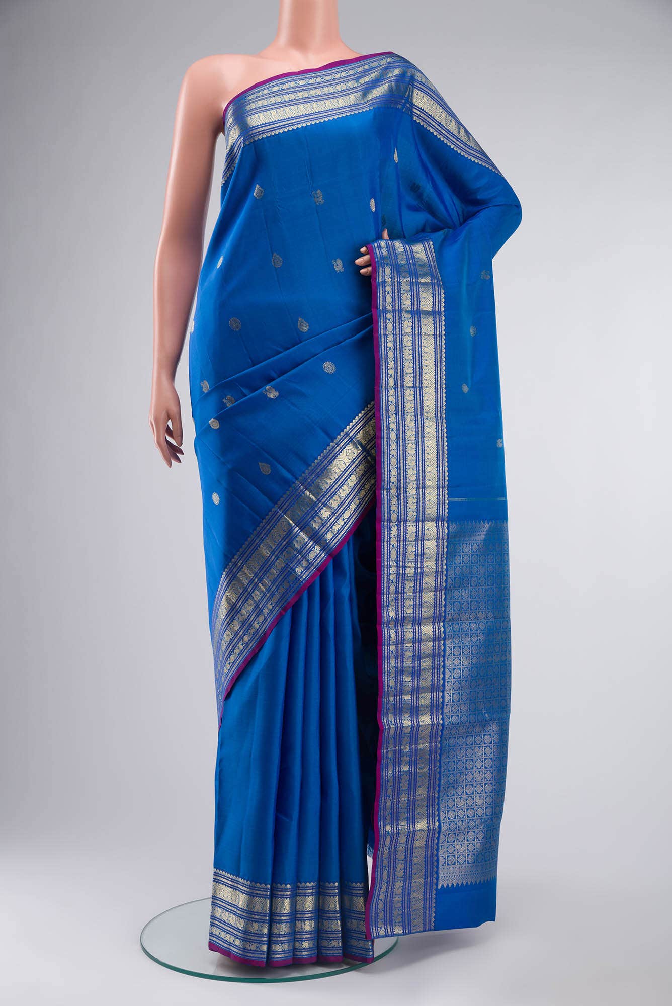 Blue Kanchipuram Silk Saree