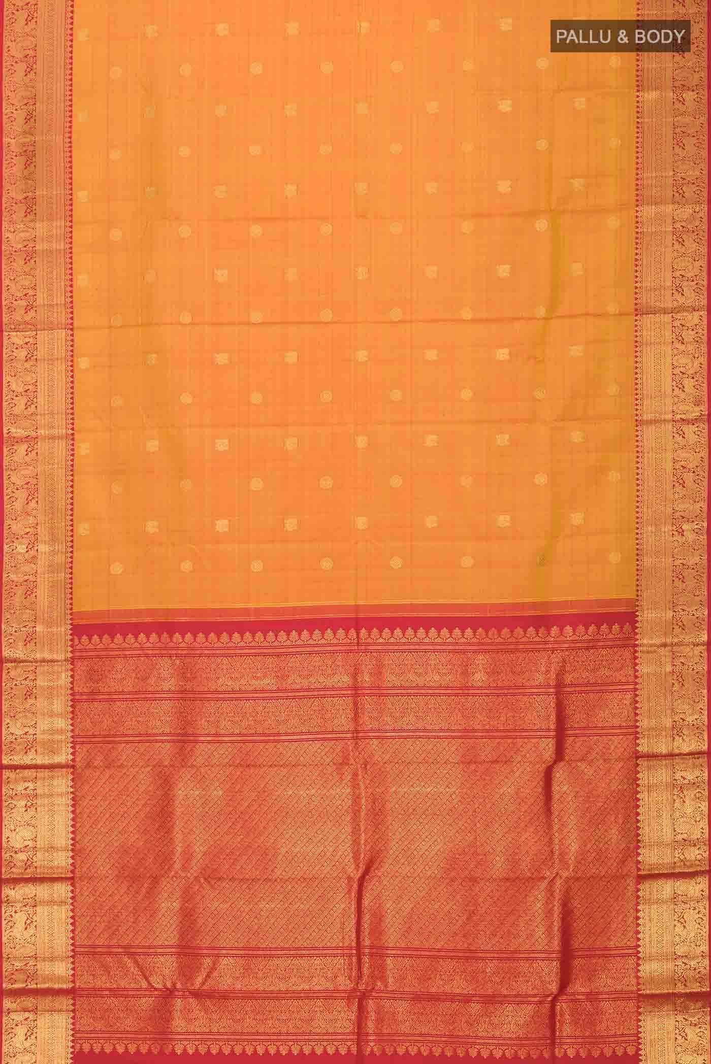 Yellow Kanchipuram Silk Saree