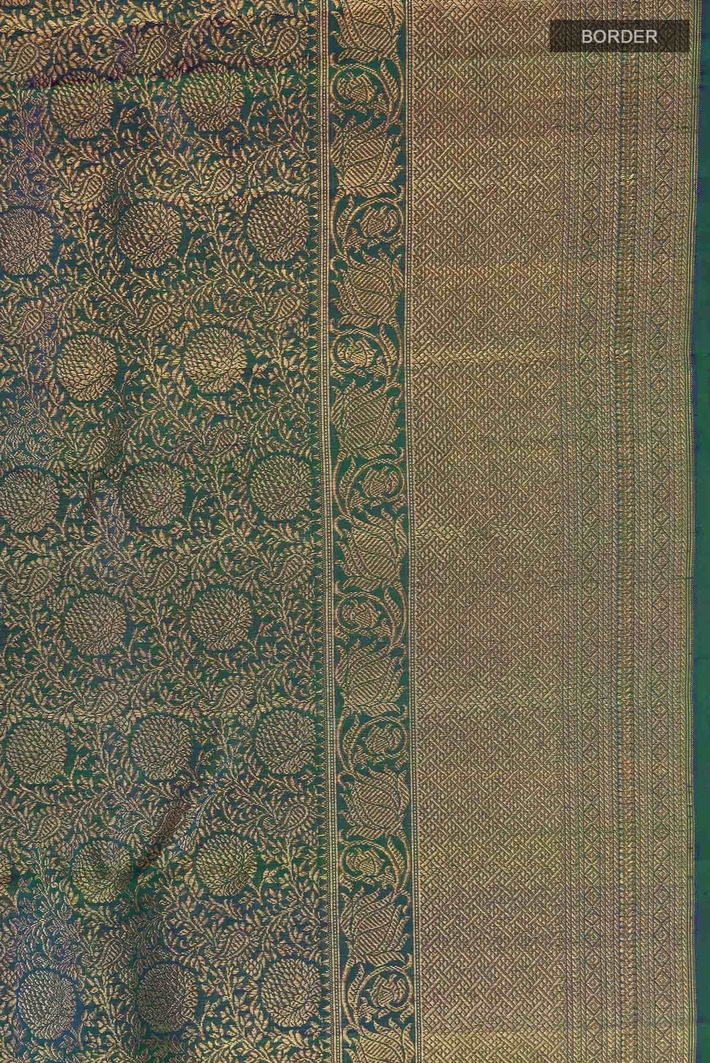 Blue with Green Dual Tone Kanchipuram Silk Saree