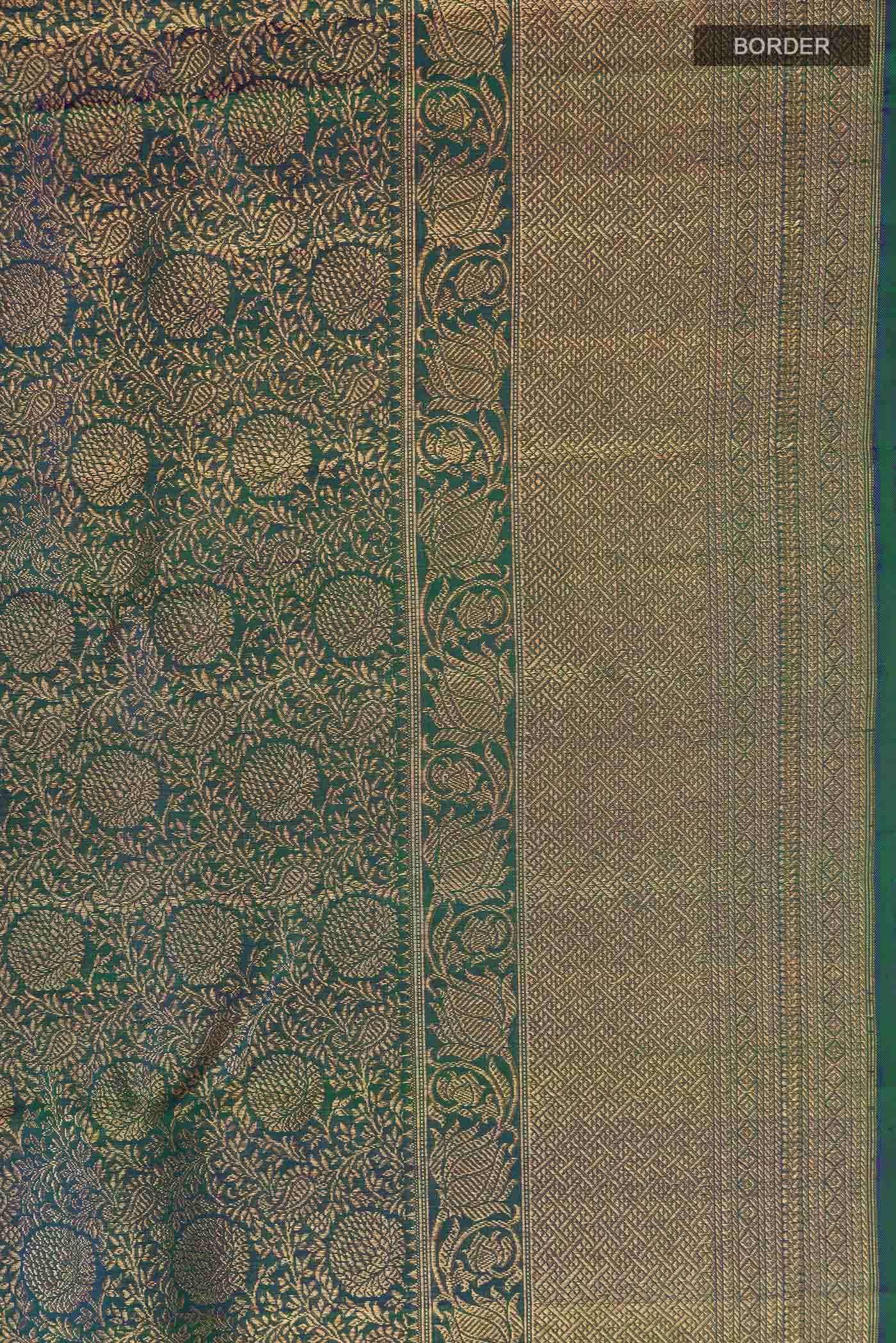 Blue with Green Dual Tone Kanchipuram Silk Saree