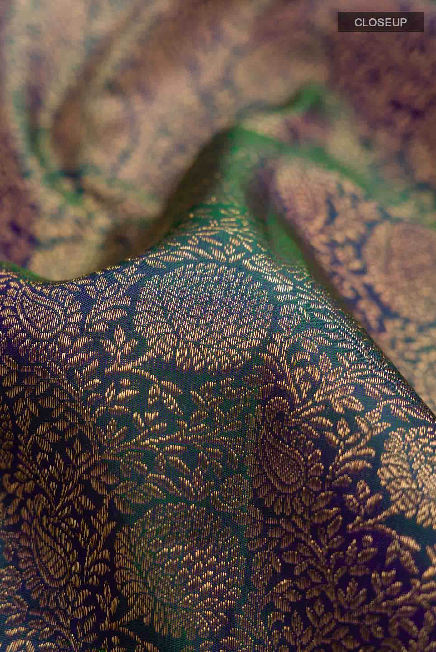 Blue with Green Dual Tone Kanchipuram Silk Saree