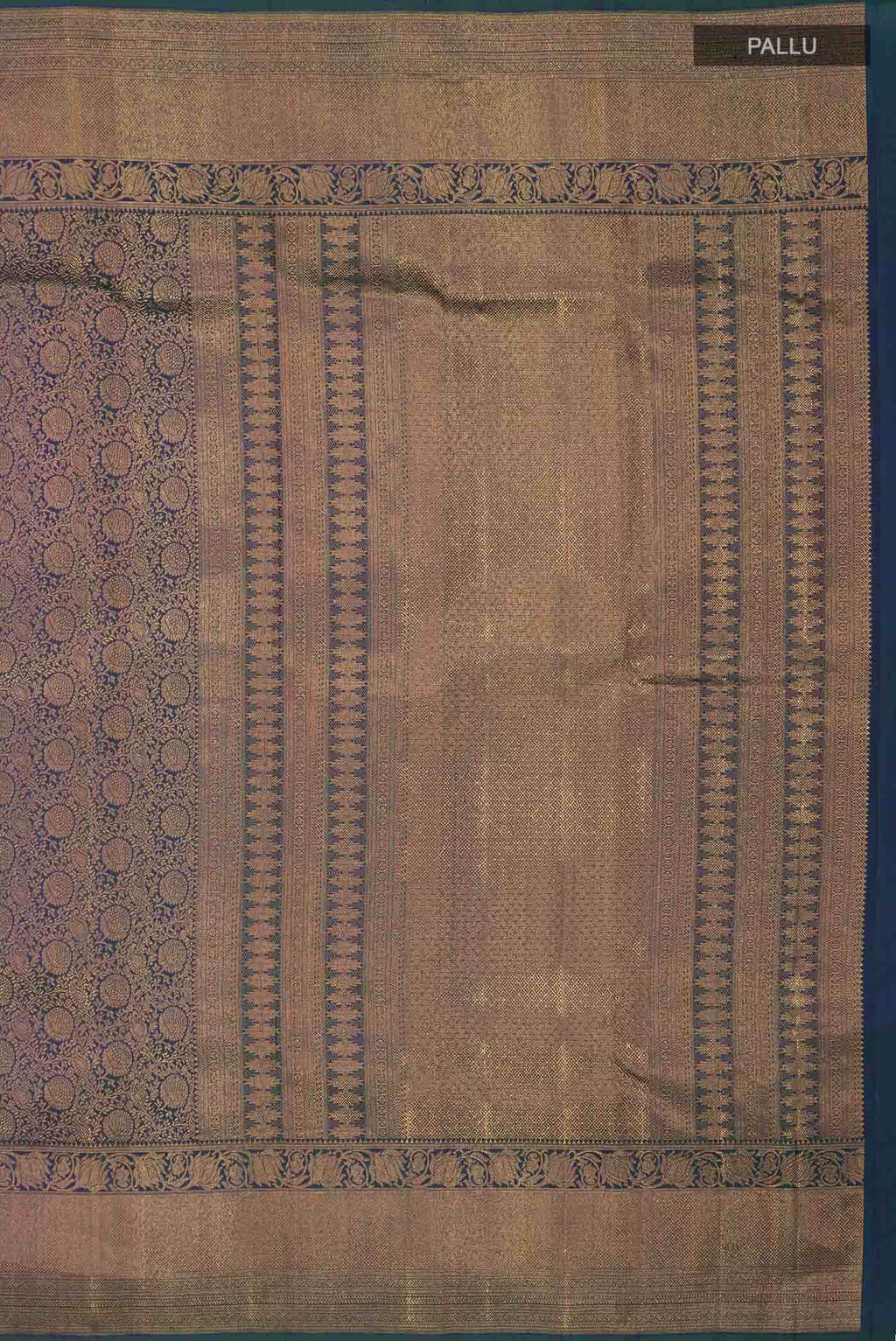 Blue with Green Dual Tone Kanchipuram Silk Saree