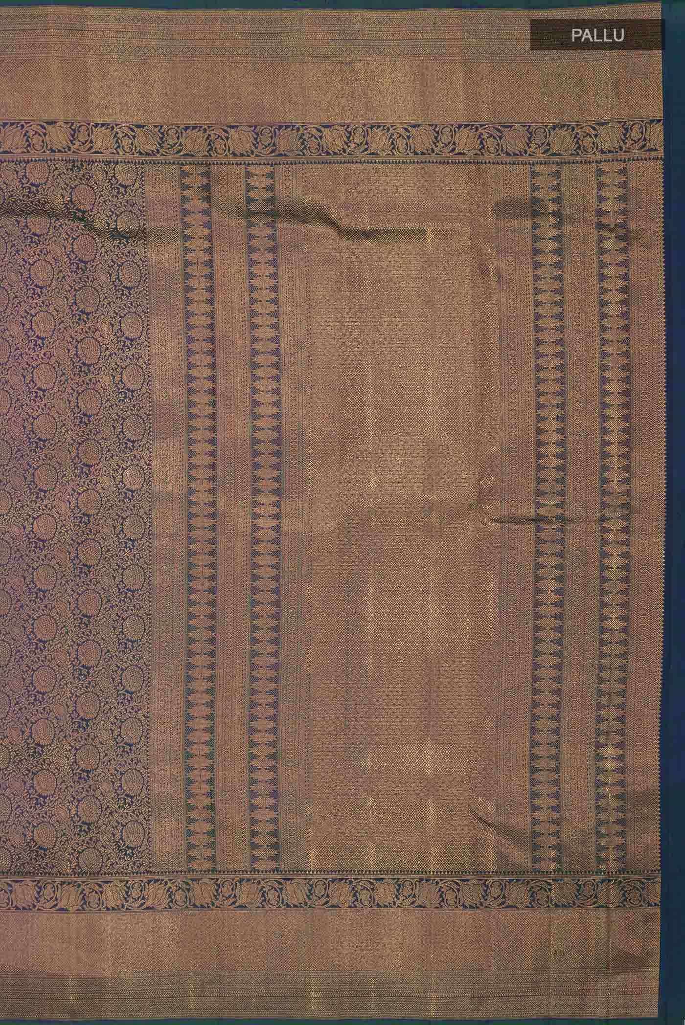 Blue with Green Dual Tone Kanchipuram Silk Saree
