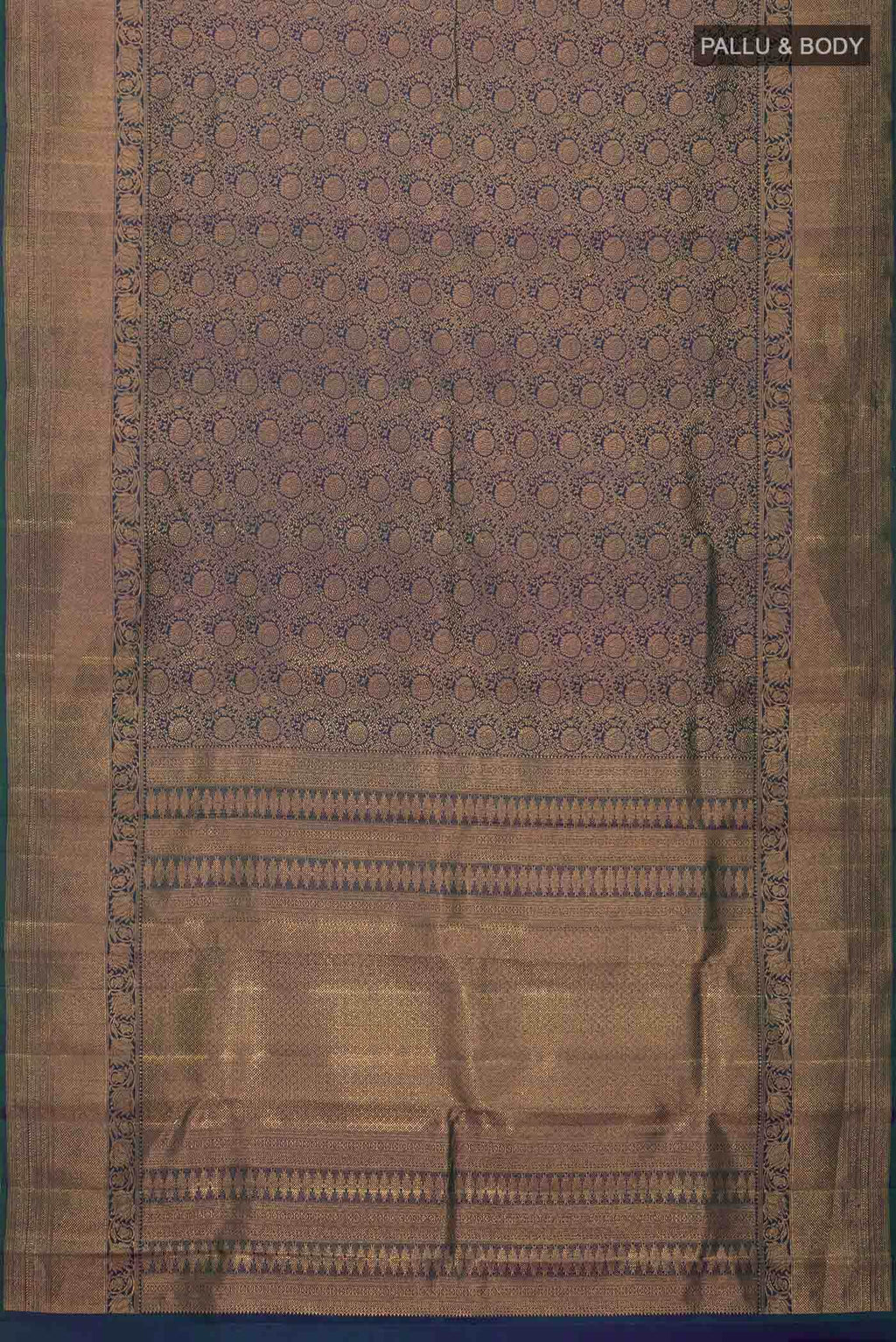 Blue with Green Dual Tone Kanchipuram Silk Saree