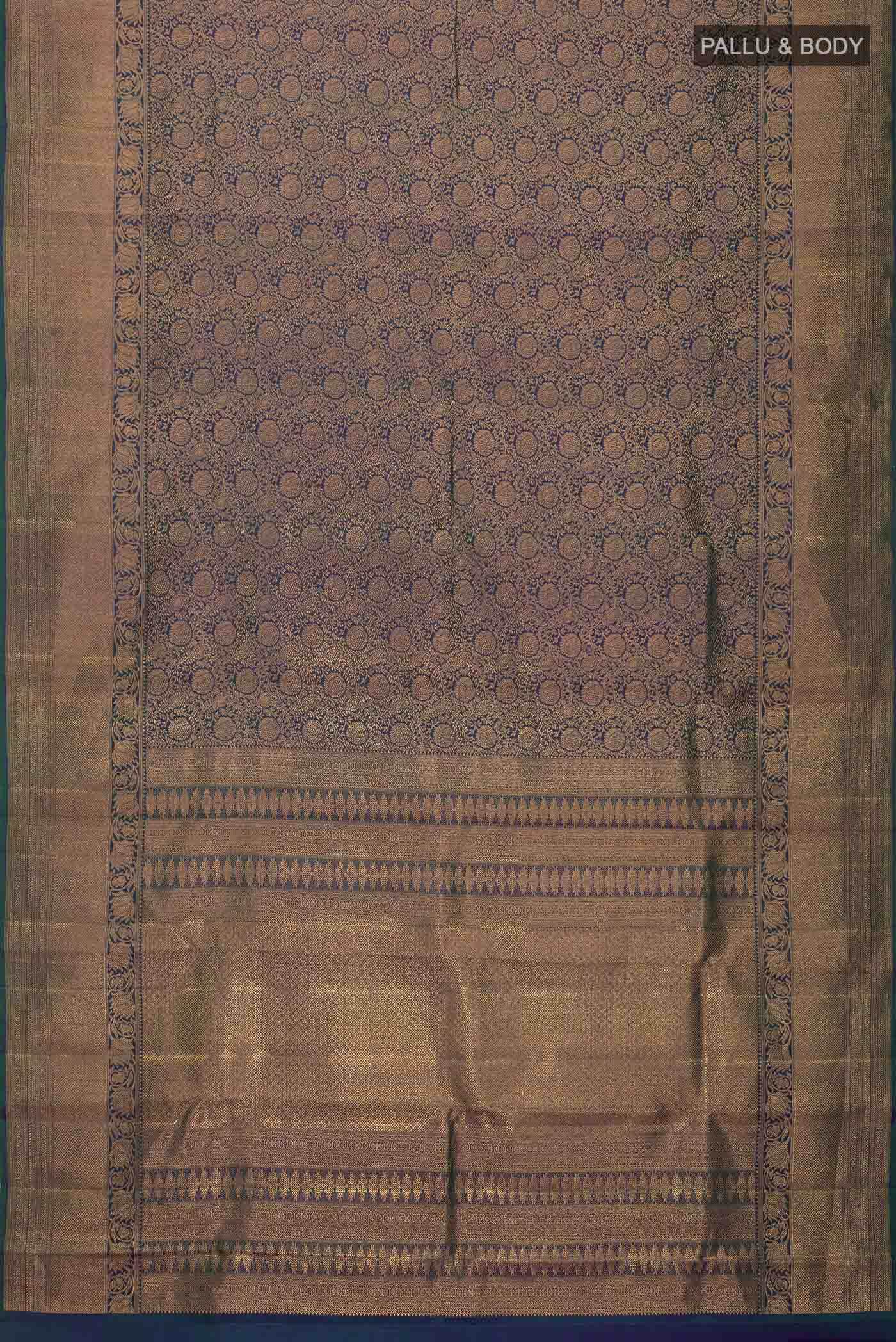 Blue with Green Dual Tone Kanchipuram Silk Saree