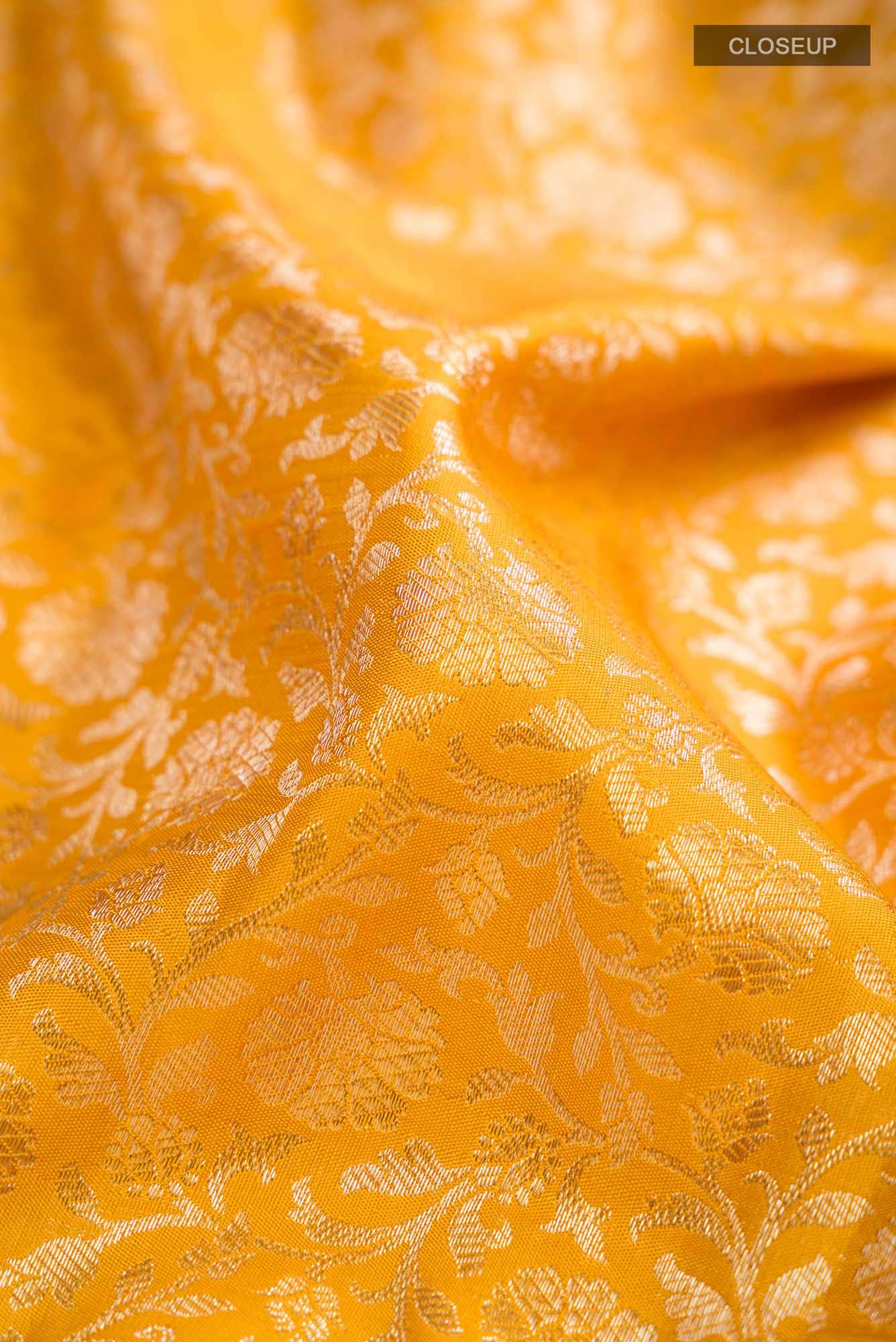 Yellow Kanchipuram Silk Saree