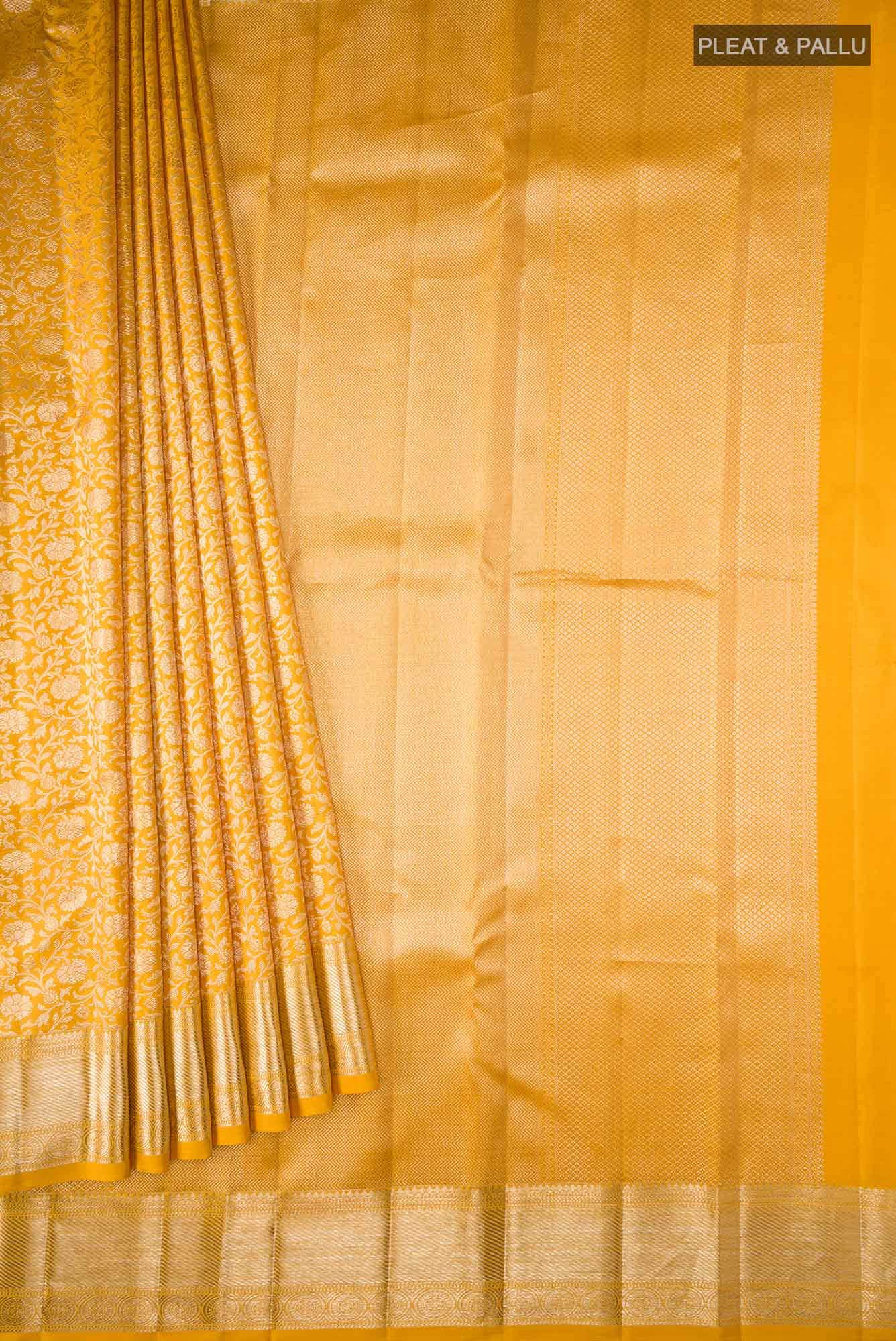 Yellow Kanchipuram Silk Saree