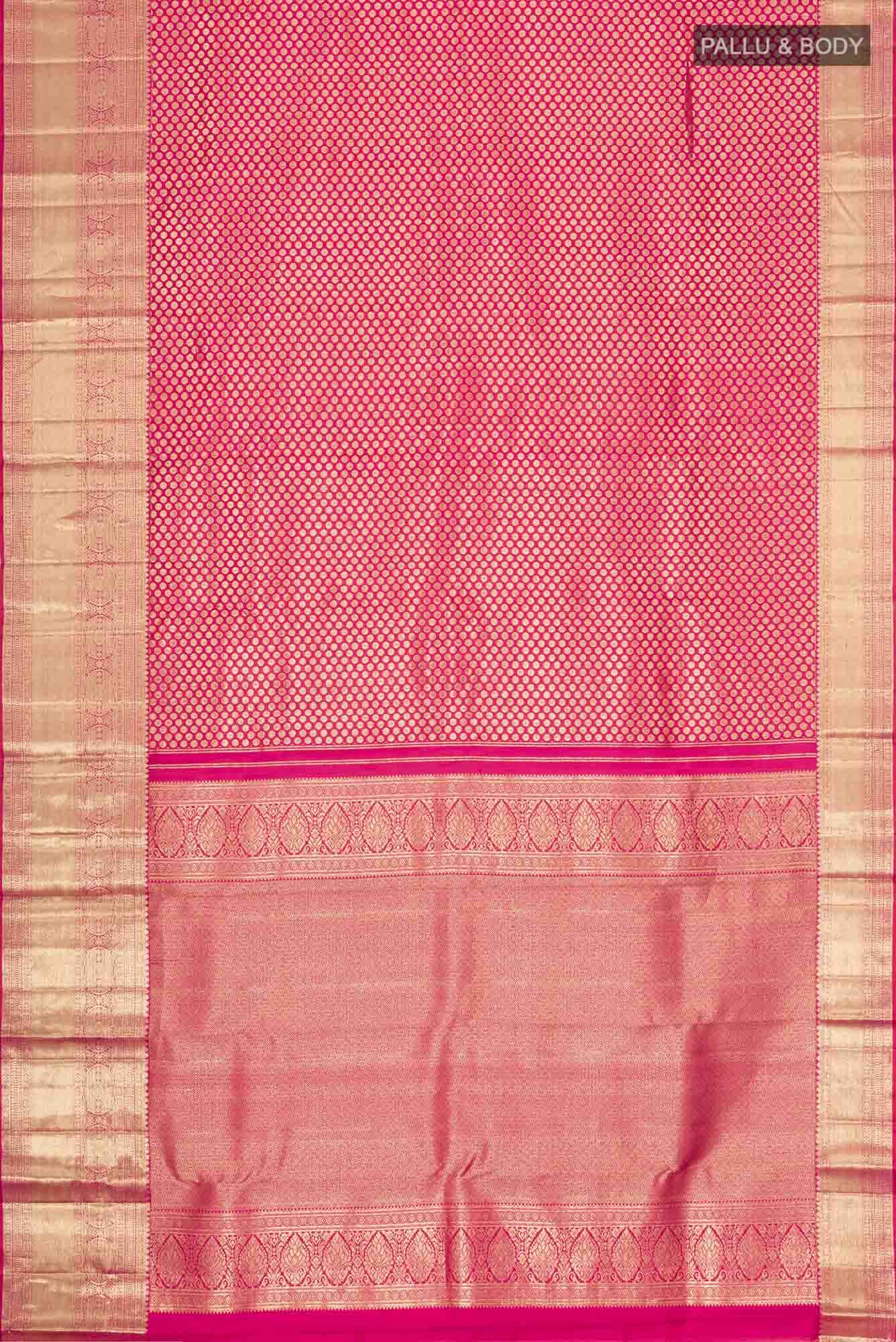 Dark Pink Kanchipuram Silk Saree