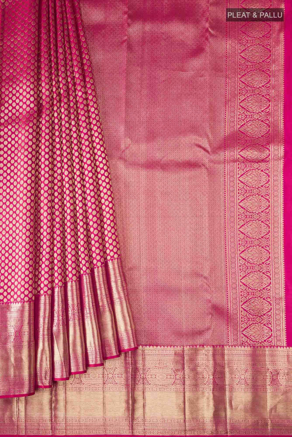 Dark Pink Kanchipuram Silk Saree