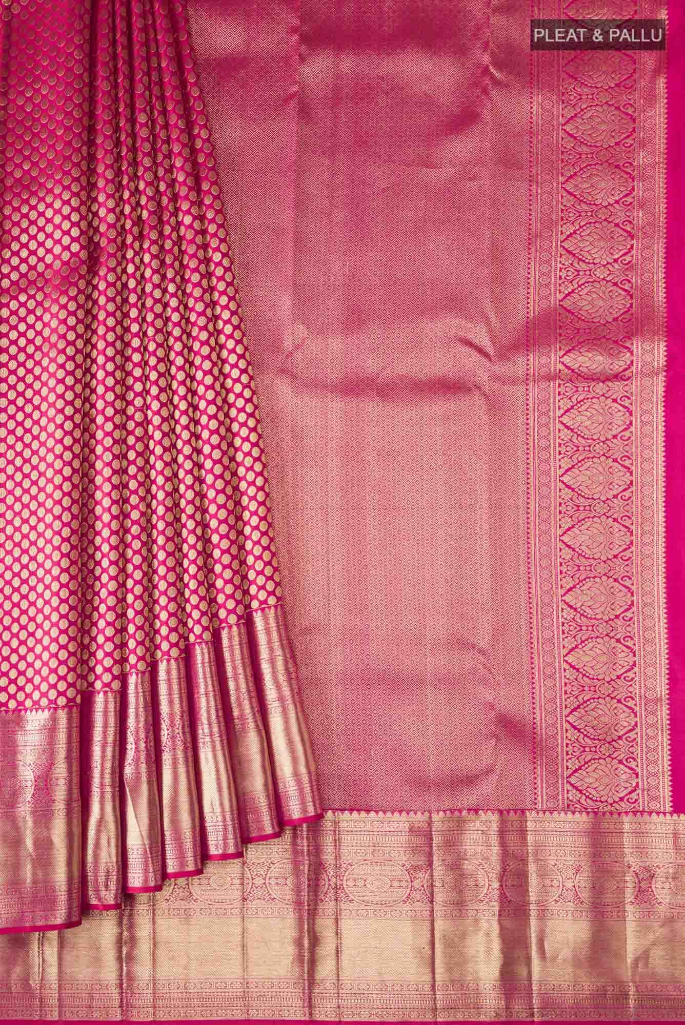 Dark Pink Kanchipuram Silk Saree