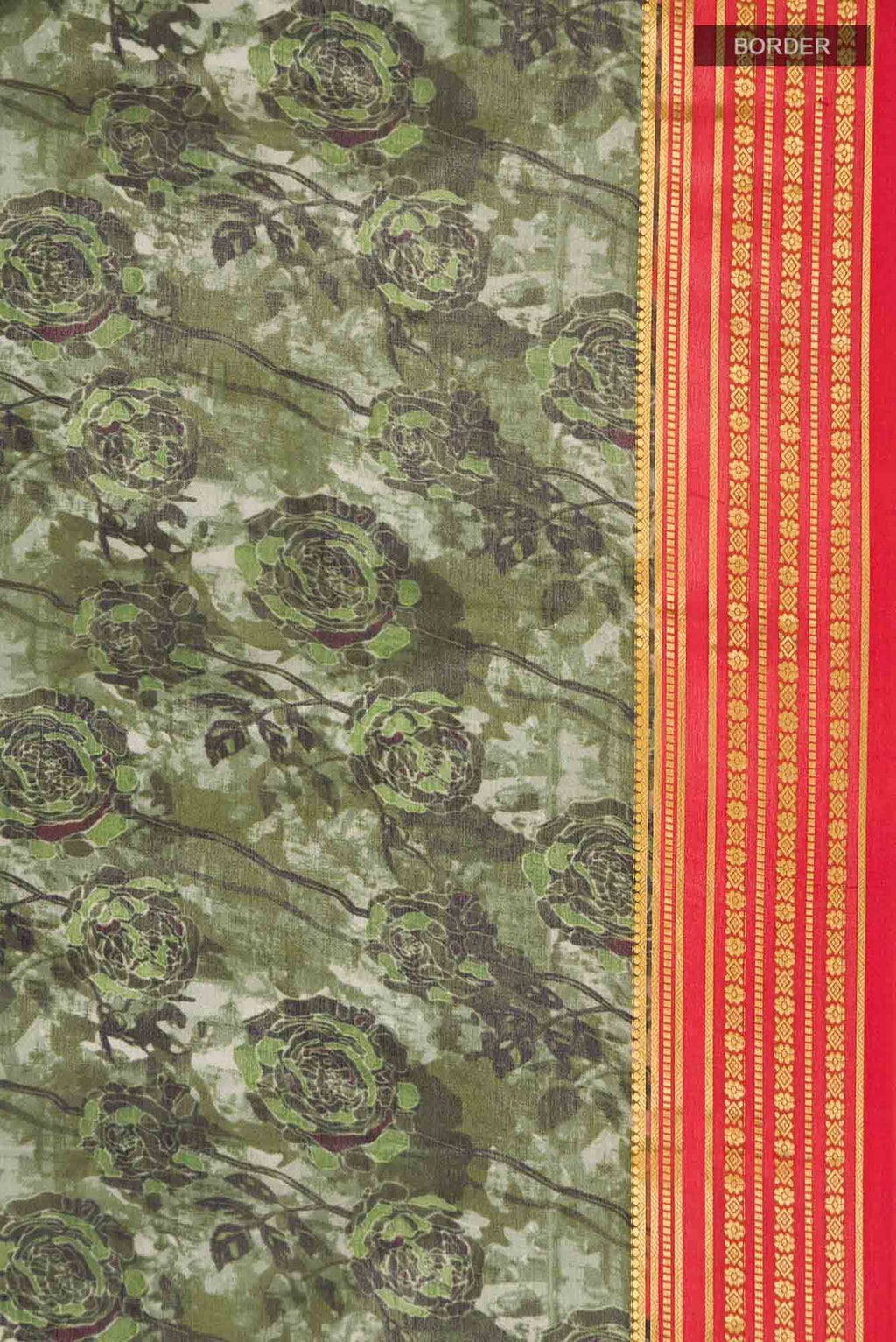 Green Mysore Crepe Saree