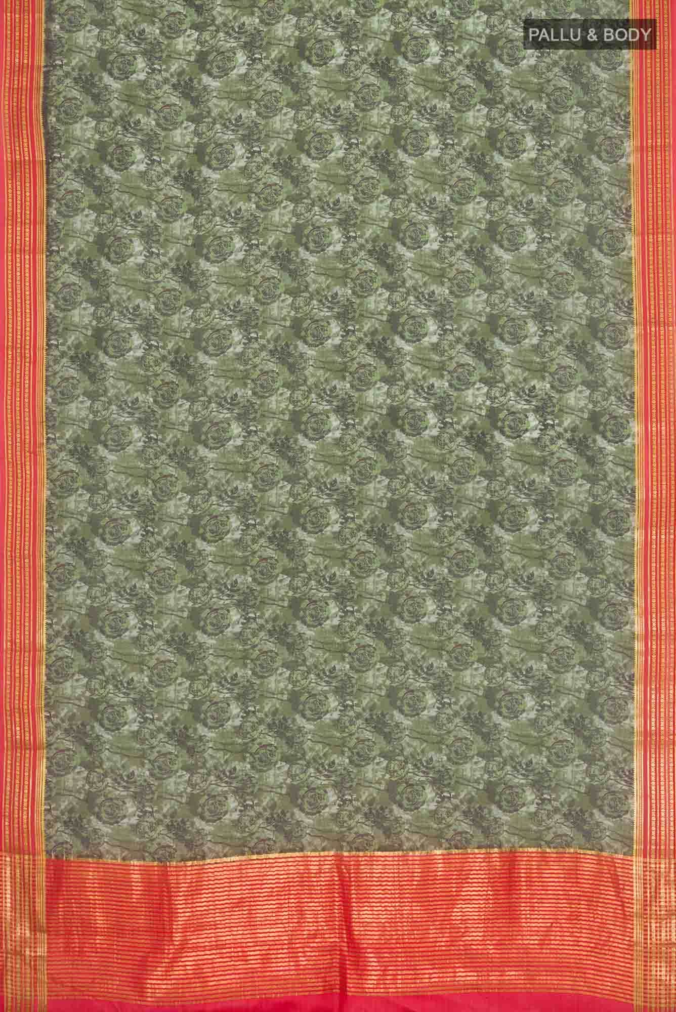 Green Mysore Crepe Saree