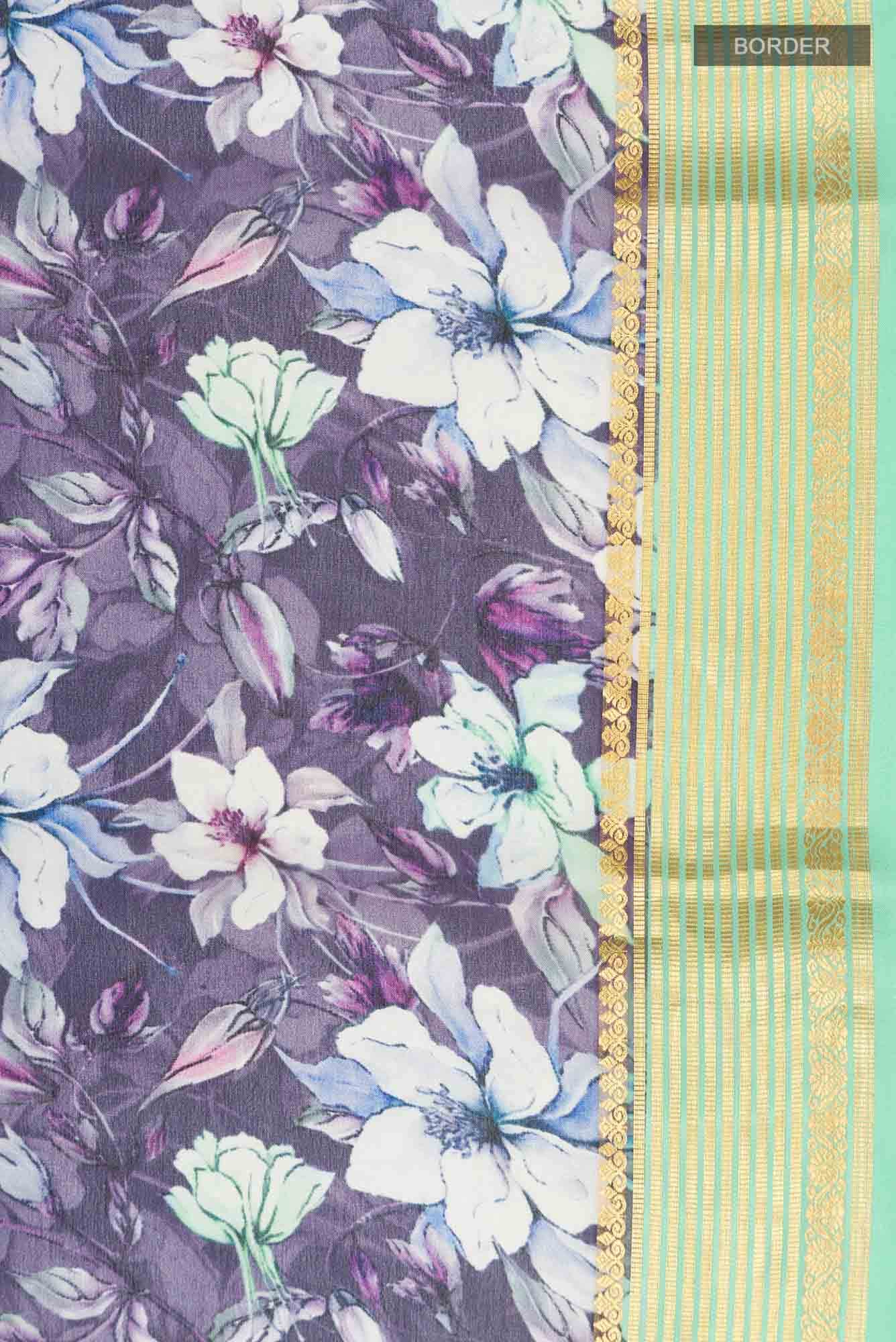 Purple Crepe Saree