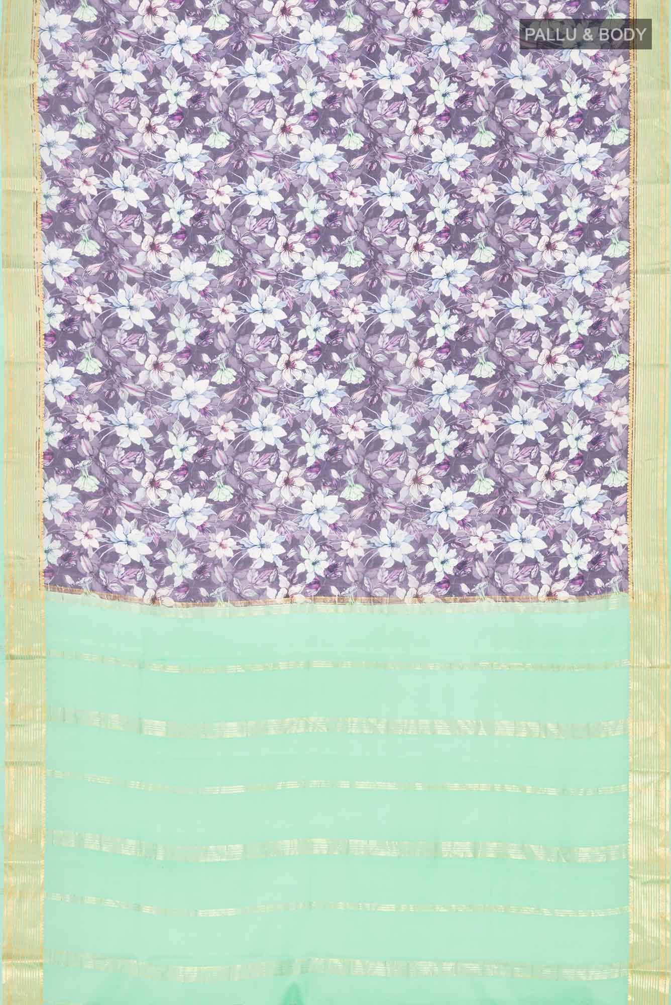 Purple Crepe Saree