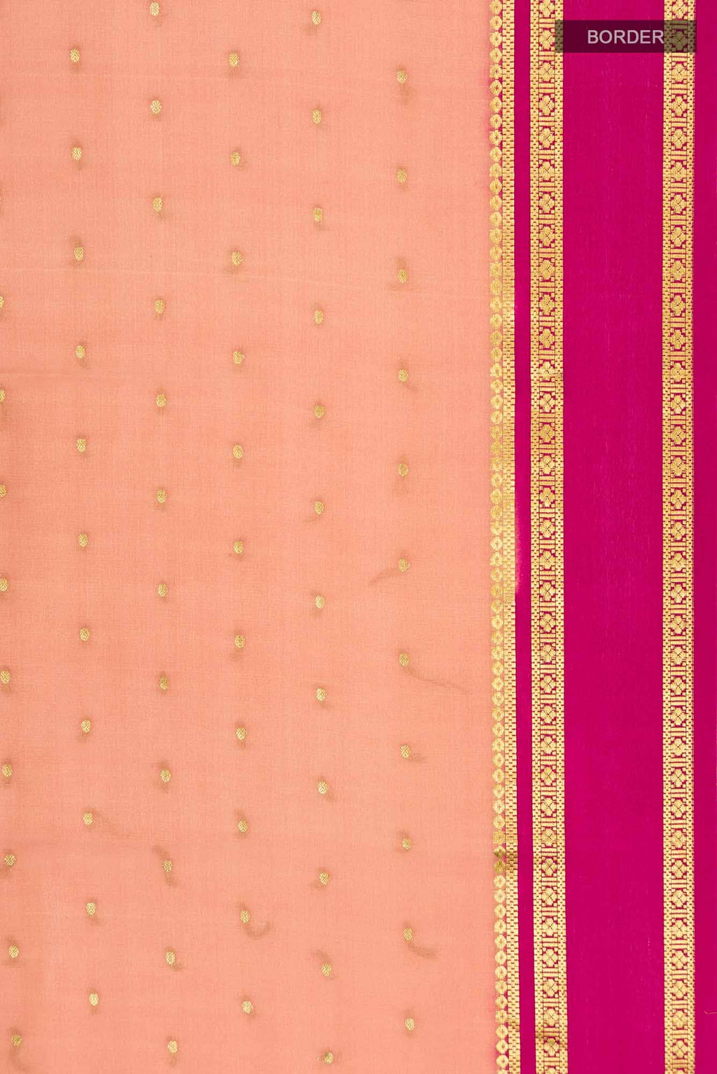 Peach Mysore Crepe Saree