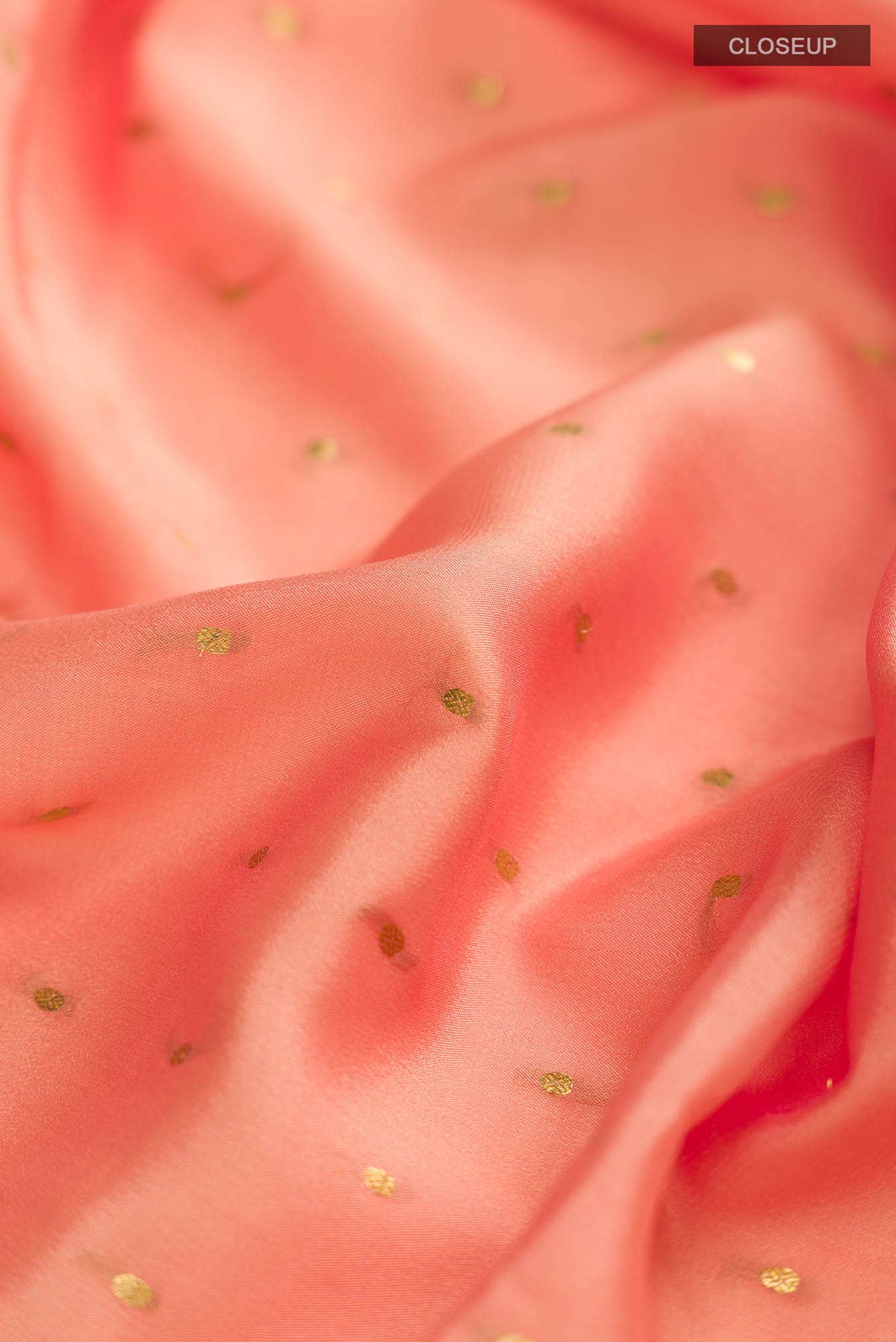Peach Mysore Crepe Saree