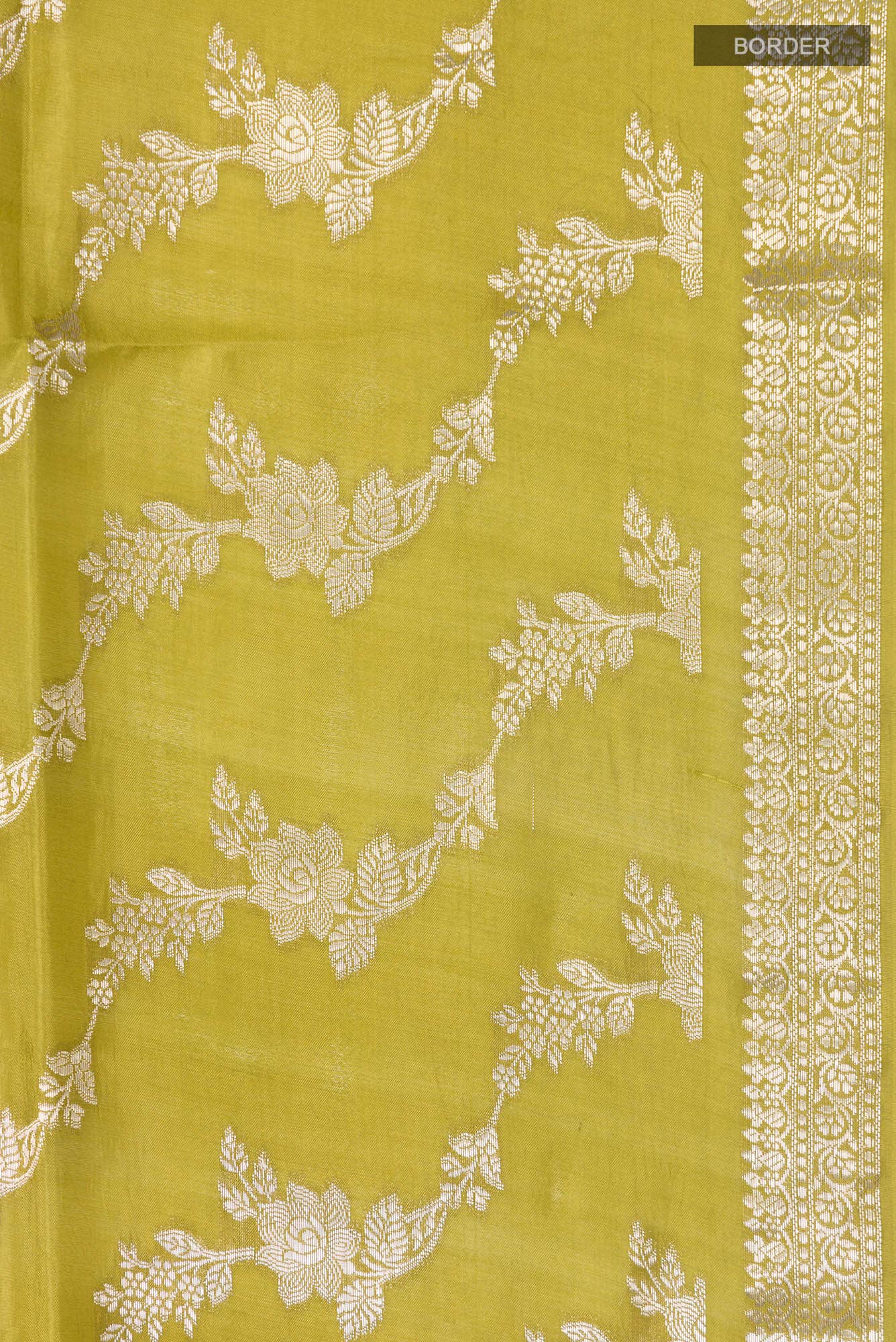 Green Banarasi Raw Silk Saree