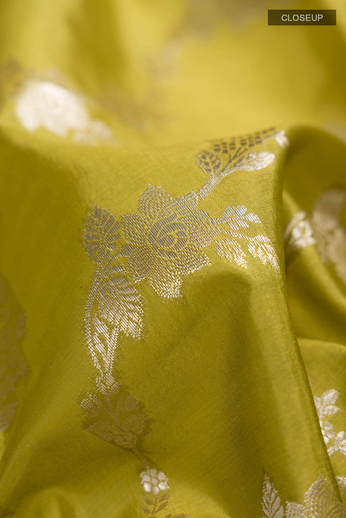 Green Banarasi Raw Silk Saree