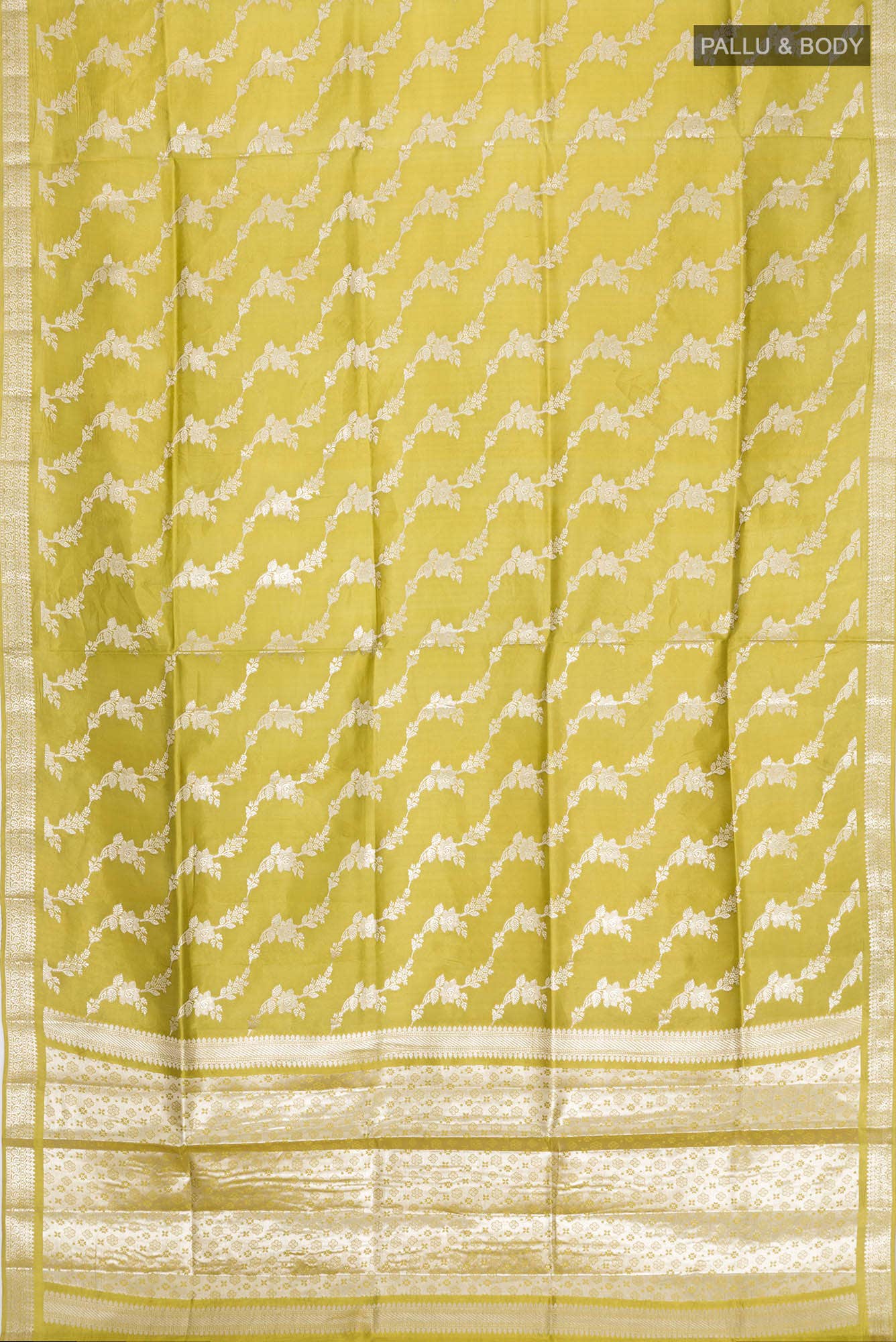 Green Banarasi Raw Silk Saree